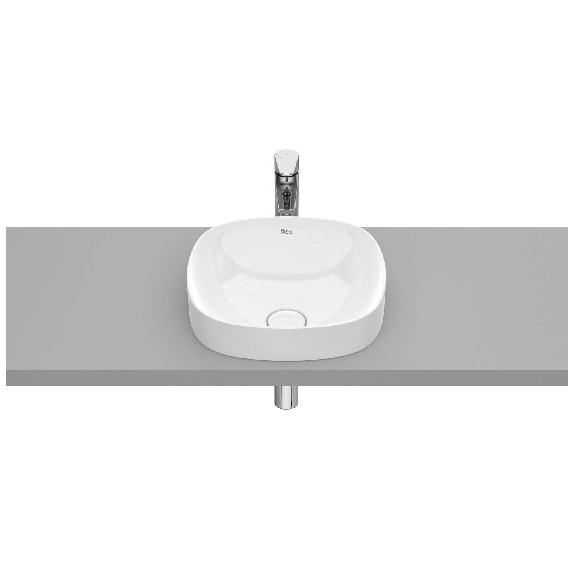 Roca Inspira Soft FINECERAMIC® Tezgah Üstü Gömme Lavabo Beyaz 370 x 370 mm A32750R000