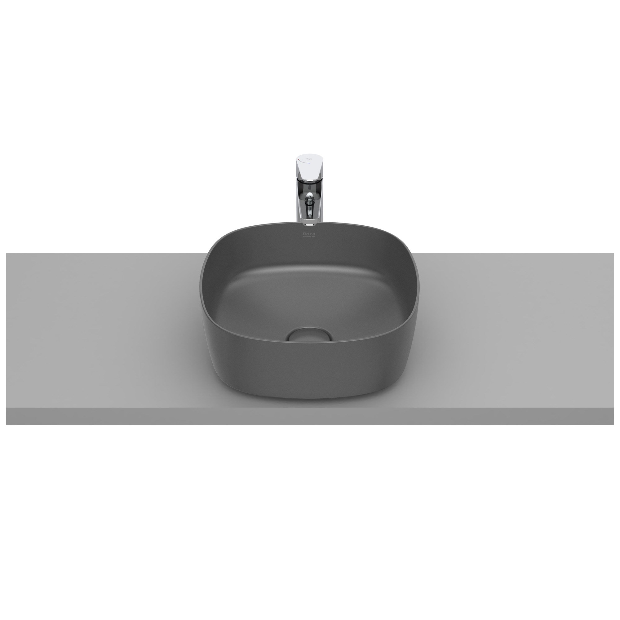 Roca Inspira Soft FINECERAMIC® Tezgah Üstü Lavabo Onyx (Mat Siyah) 370 x 370 mm A327502640