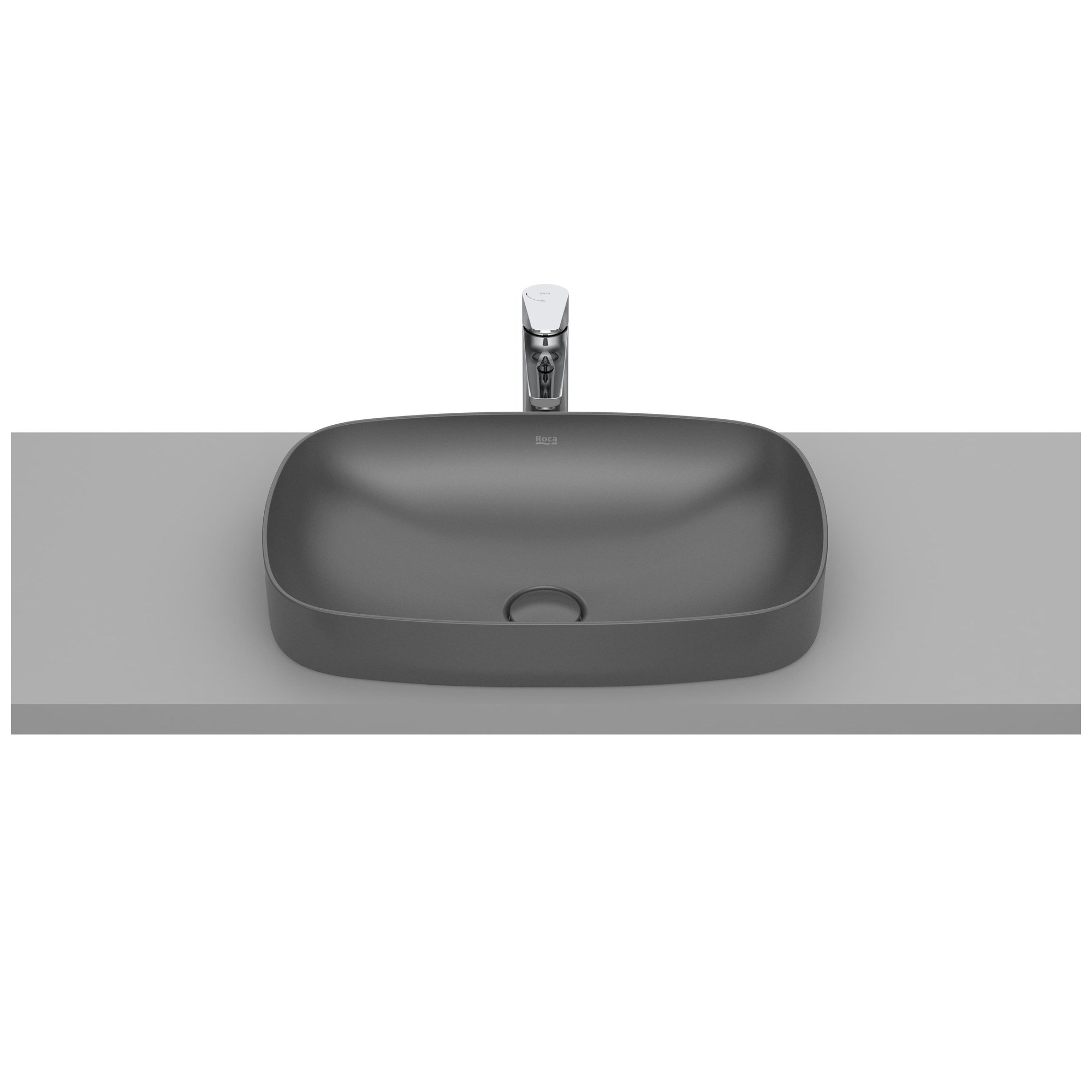 Roca Inspira Soft FINECERAMIC® Tezgah Üstü Gömme Lavabo Onyx (Mat Siyah) 550 x 370 mm A327504640
