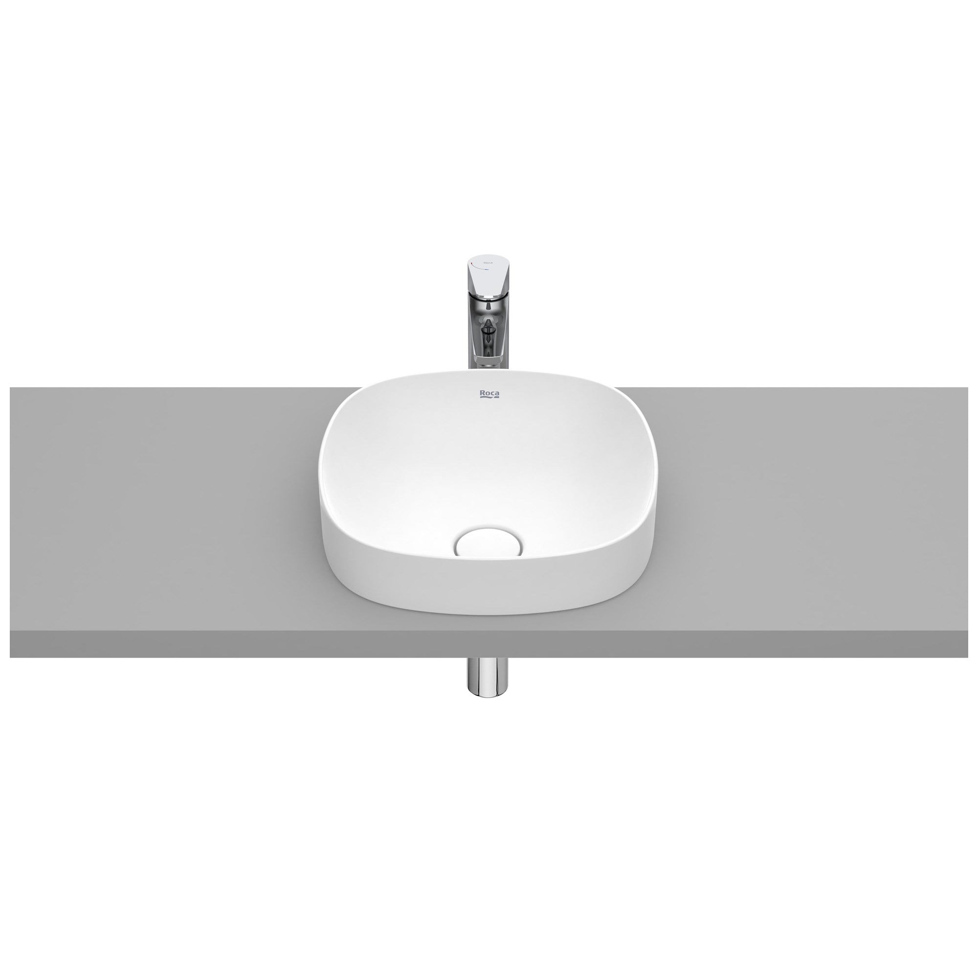 Roca Inspira Soft FINECERAMIC® Tezgah Üstü Gömme Lavabo Mat Beyaz 370 x 370 mm A32750R620