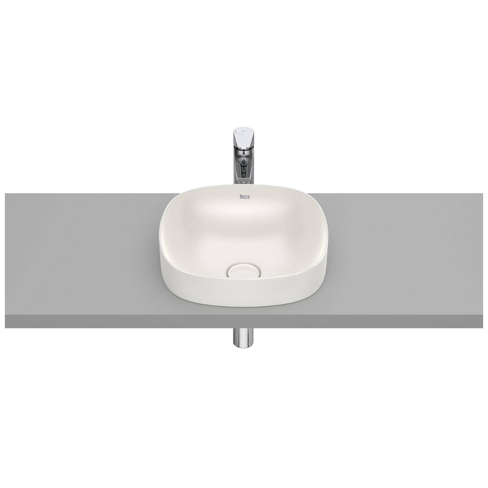 Roca Inspira Soft FINECERAMIC® Tezgah Üstü Gömme Lavabo Bej 370 x 370 mm A32750R650