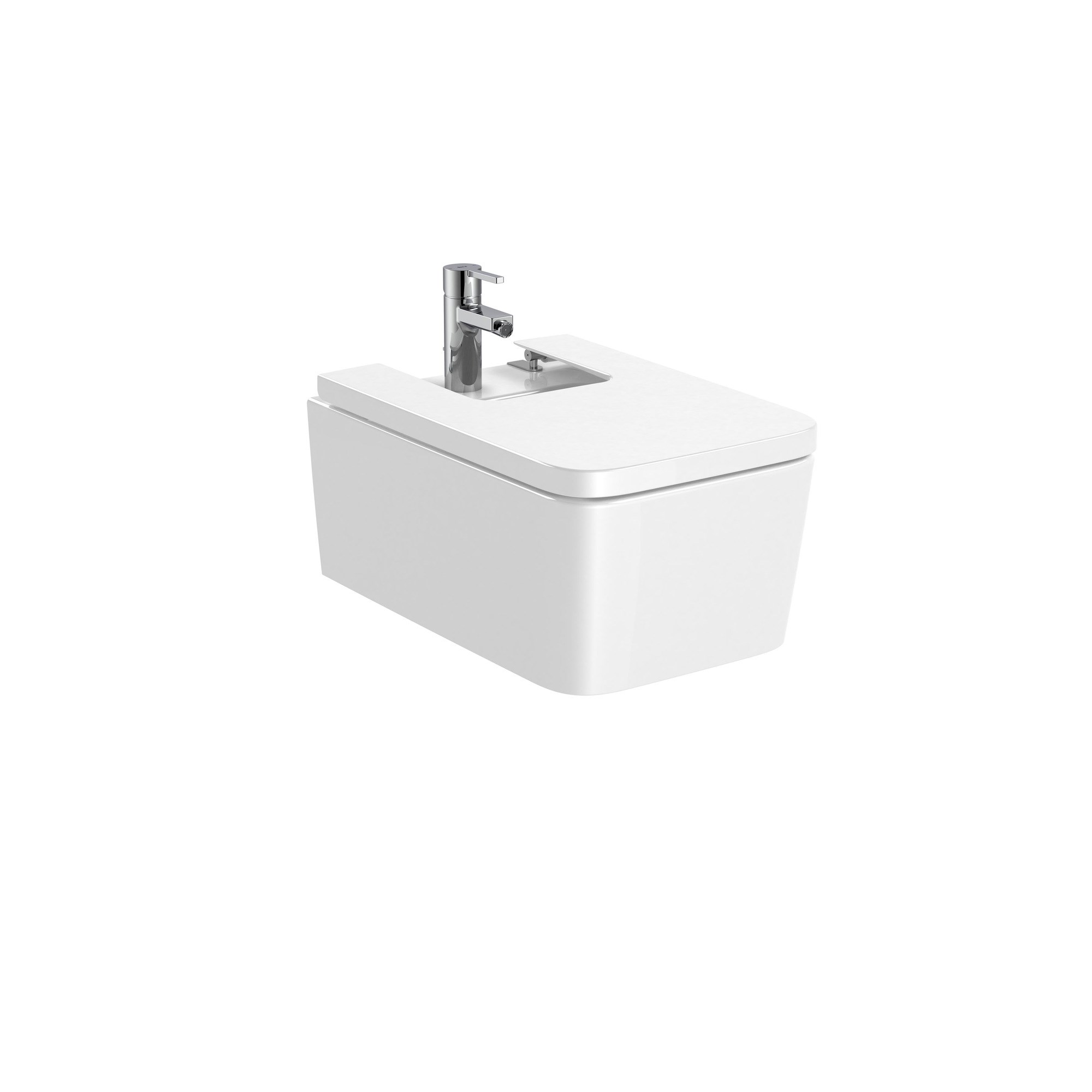 Roca Inspira Square Asma Bide, Beyaz, 560 mm, Tek Batarya Delikli A357535000