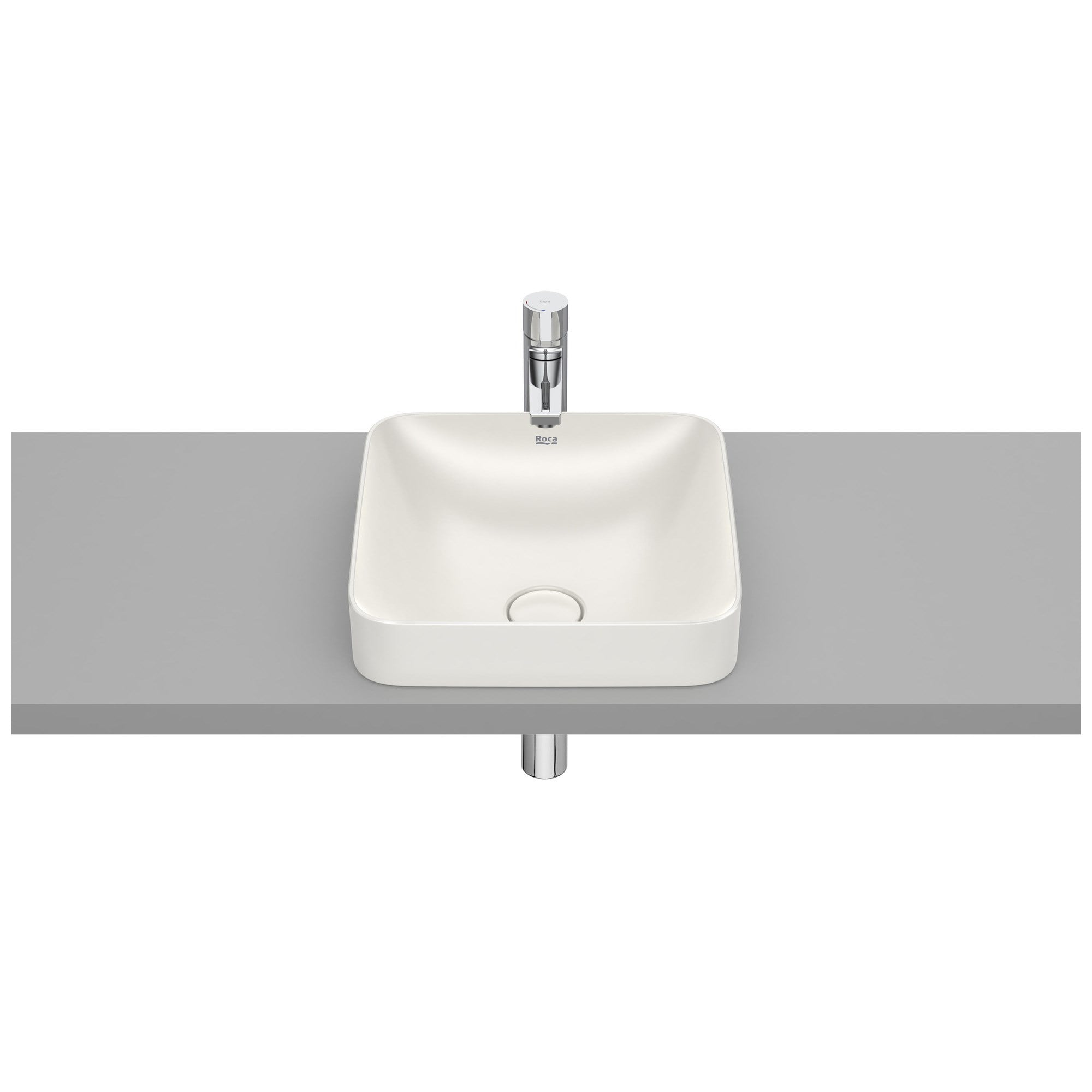 Roca Inspira Square FINECERAMIC® Tezgah Üstü Gömme Lavabo Bej 370 x 370 mm A32753R650