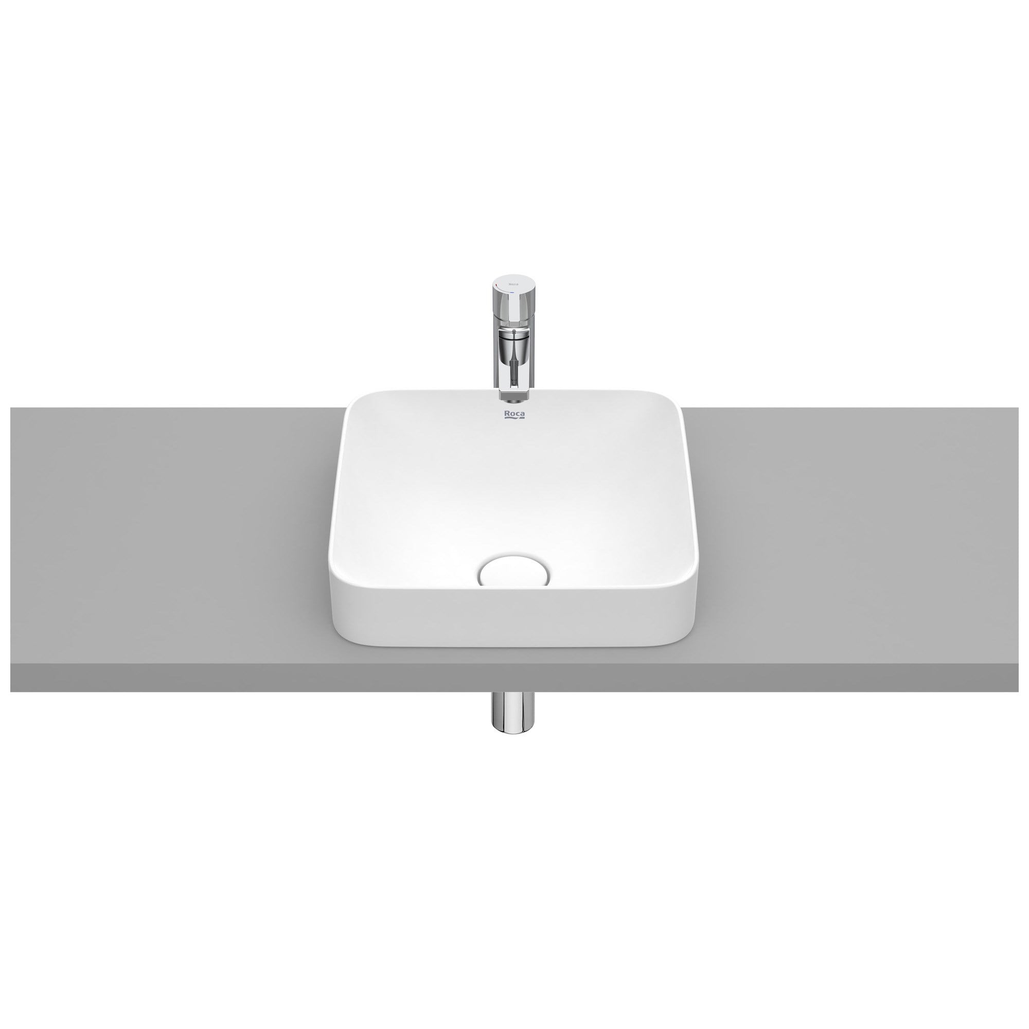 Roca Inspira Square FINECERAMIC® Tezgah Üstü Gömme Lavabo Mat Beyaz 370 x 370 mm A32753R620
