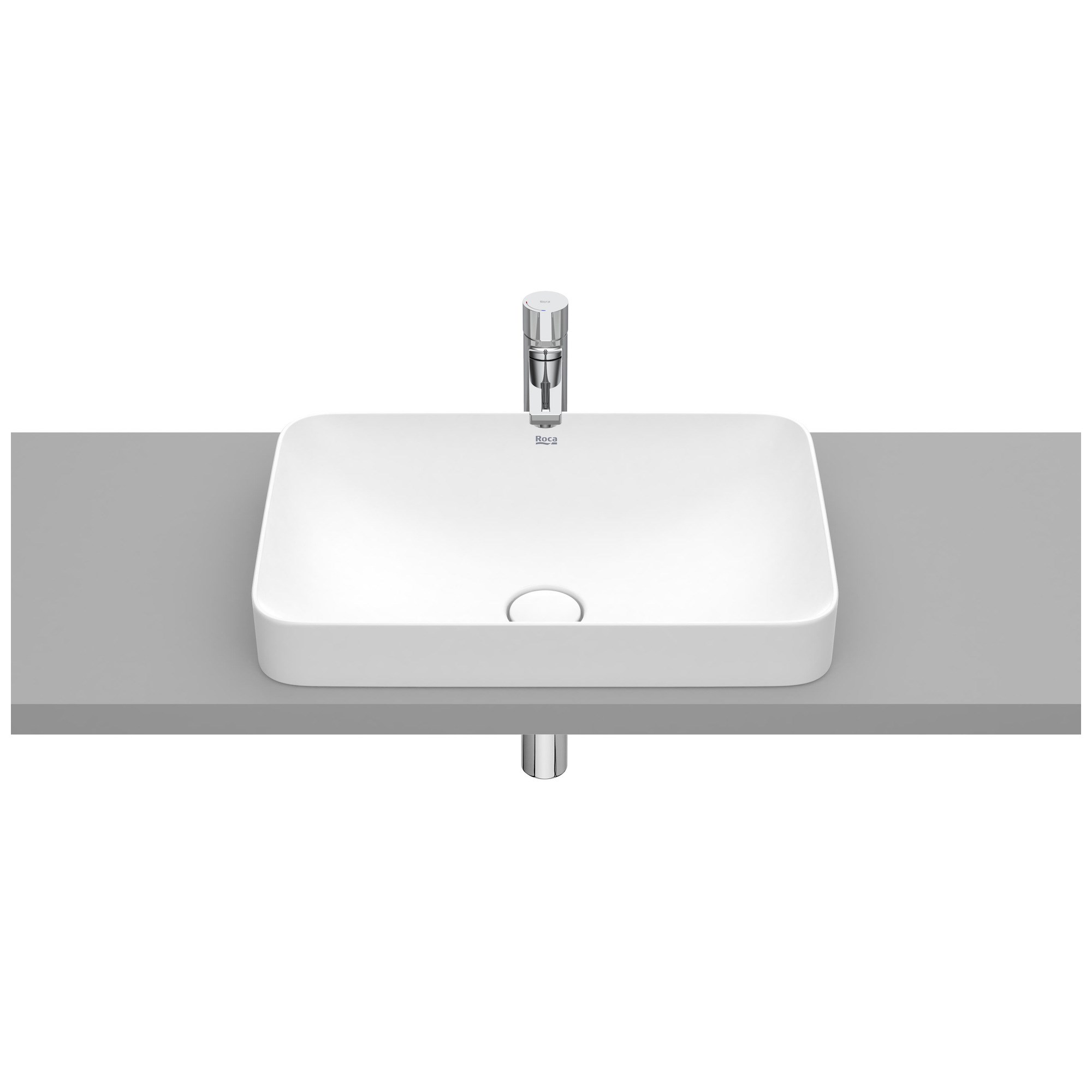 Roca Inspira Square FINECERAMIC® Tezgah Üstü Gömme Lavabo Mat Beyaz 550 x 370 mm A327534620