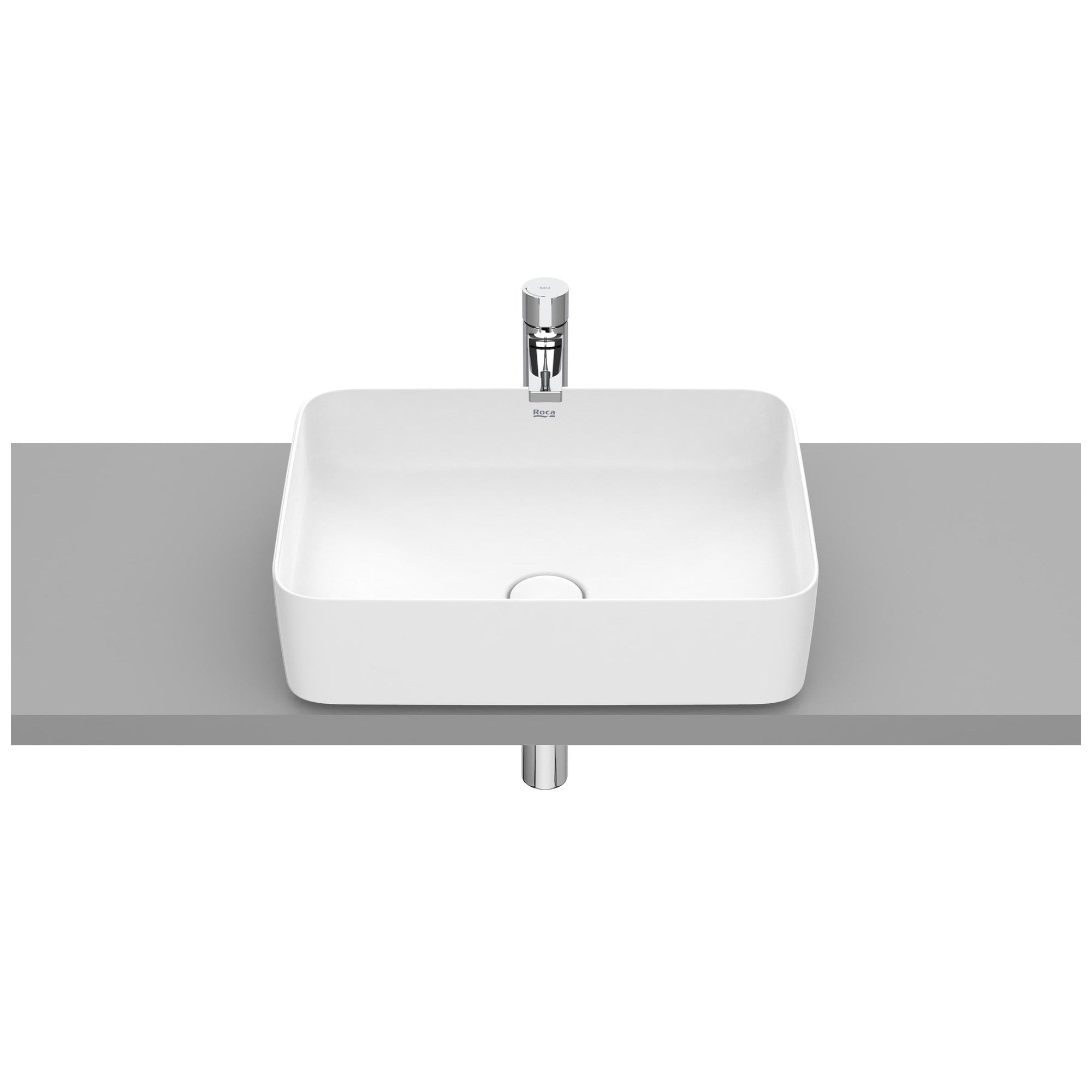 Roca Inspira Square FINECERAMIC® Tezgah Üstü Lavabo Mat Beyaz 500 x 370 mm A327530620