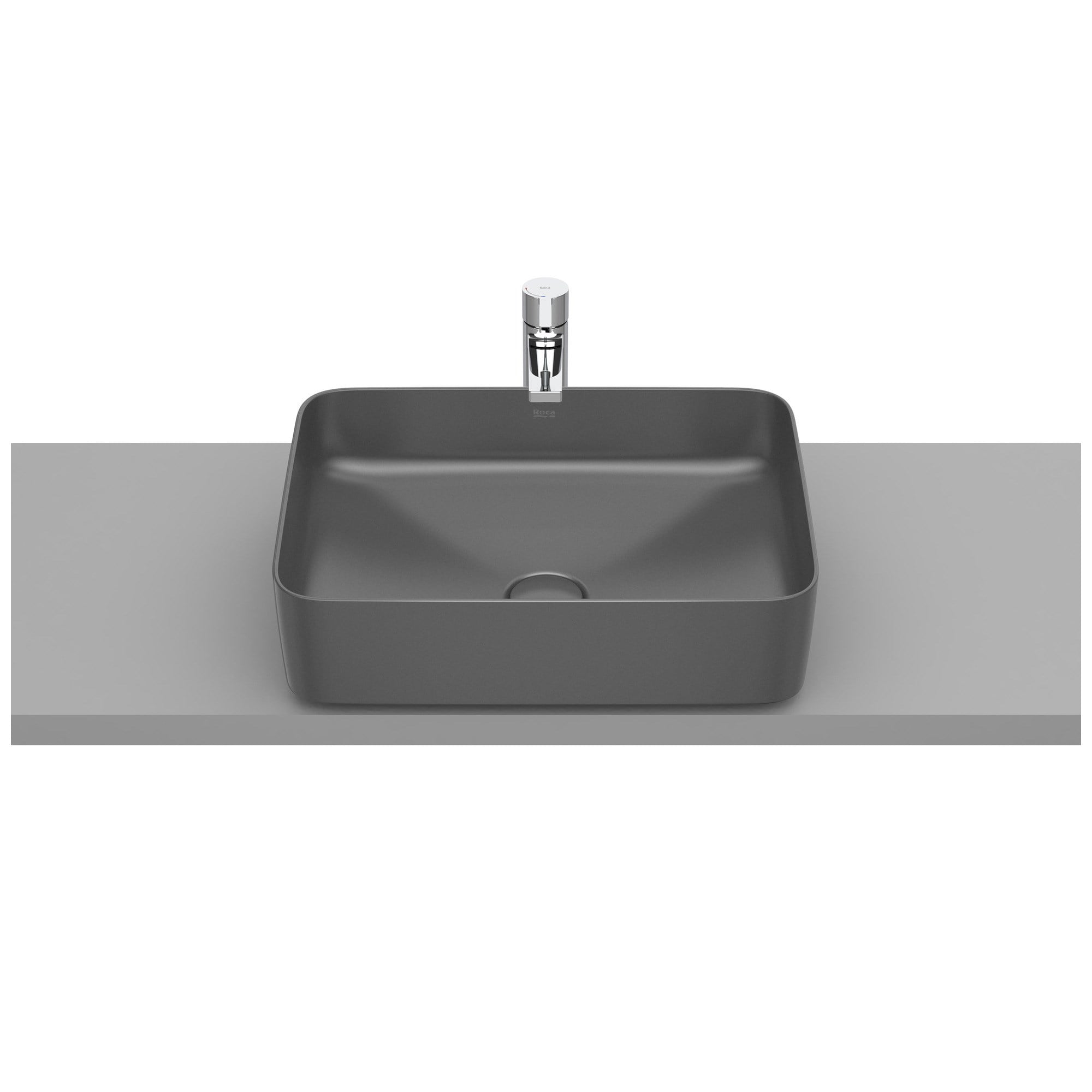 Roca Inspira Square FINECERAMIC® Tezgah Üstü Lavabo Onyx (Mat Siyah) 500 x 370 mm A327530640