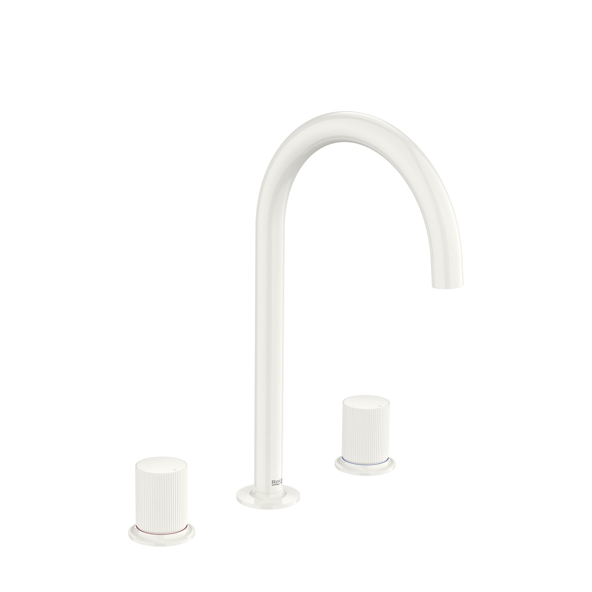 Roca NU CIFT KUMANDA KOLLU LAVABO BATARYASI 3 DELIKLI STRIPES KUMANDA KOLU L SIZE GLOSSY WHITE A5A3E3FP30