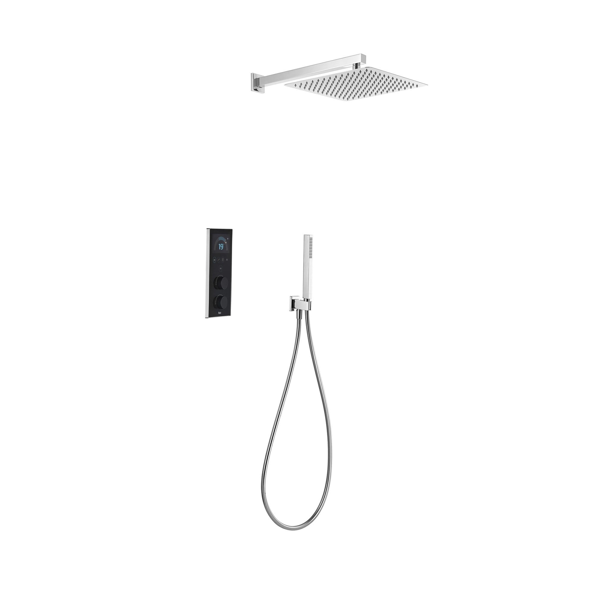 Roca Pack Smart Duş Paketi 2 Yollu: Duş Başığı 300 x 300, Duvar Bağlantı Borusu, Stella Stick Square Duş Seti A5D114AC00