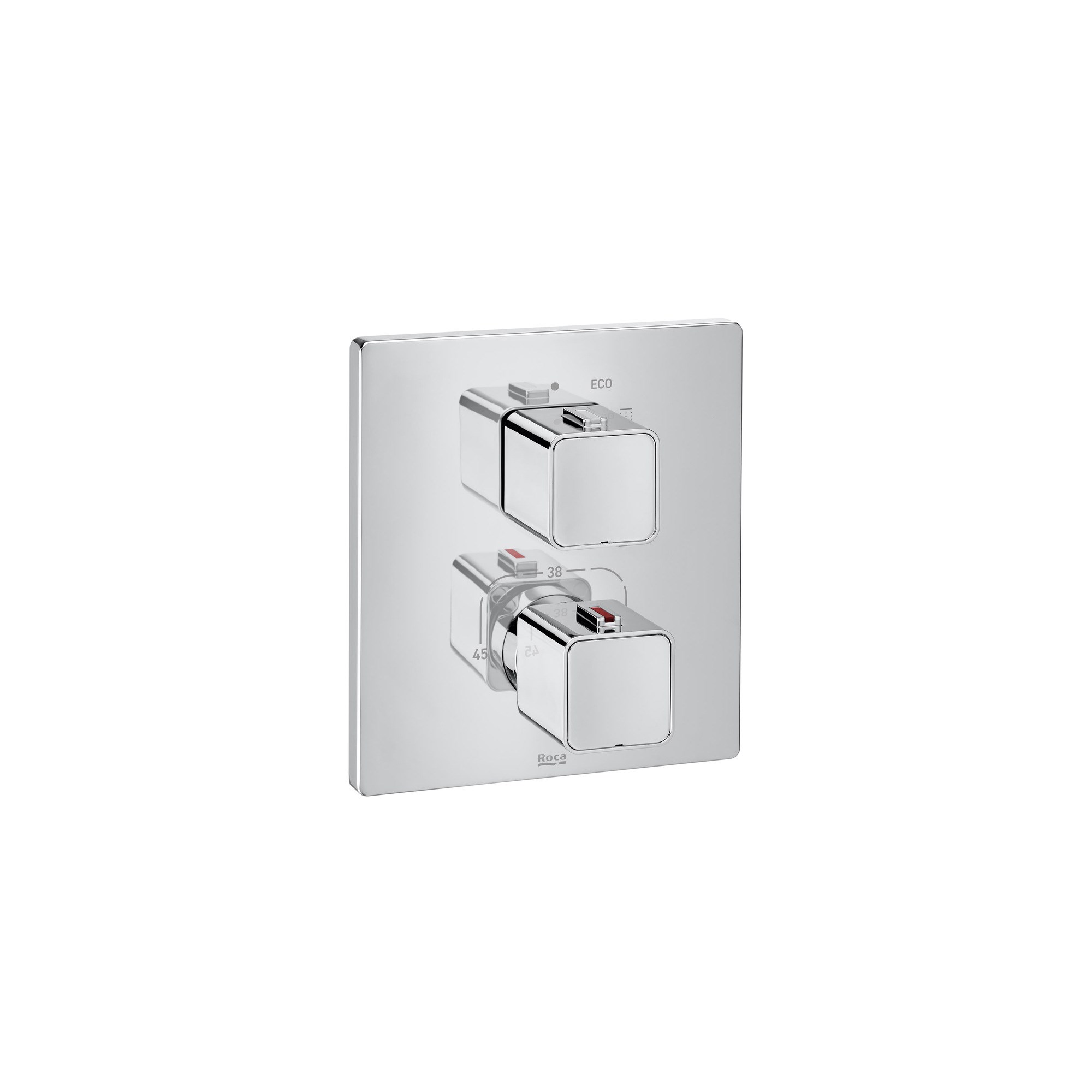 Roca T-1000 Square Ankastre Termostatik Banyo Bataryası Krom (RocaBox ile çalışır A525869403) A5A2C1AC00