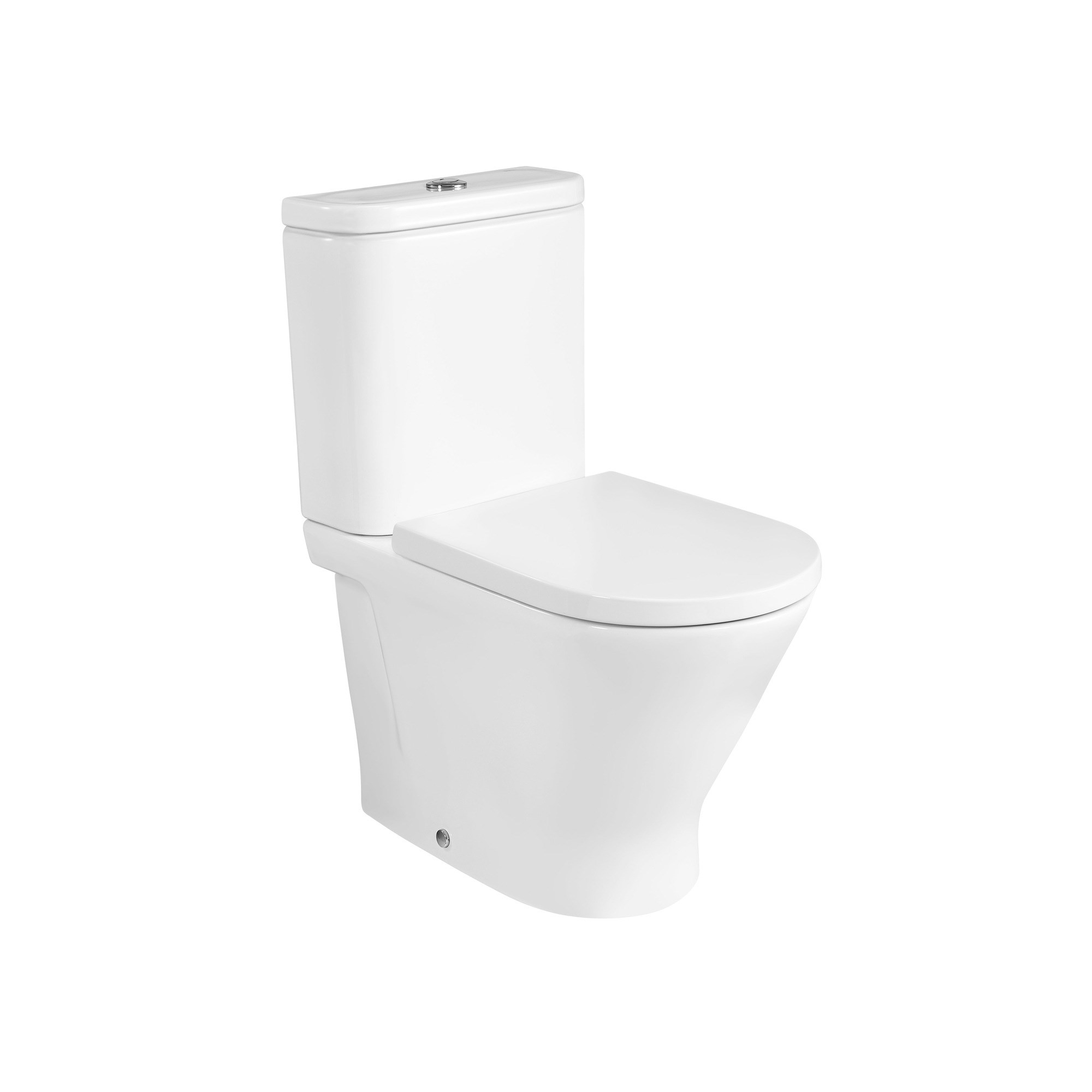 Roca The Gap Round Kompakt Yerden Klozet (4,5/3Lt), Beyaz, 600 mm, Kanalsız, Çift Çıkışlı A3420N7000