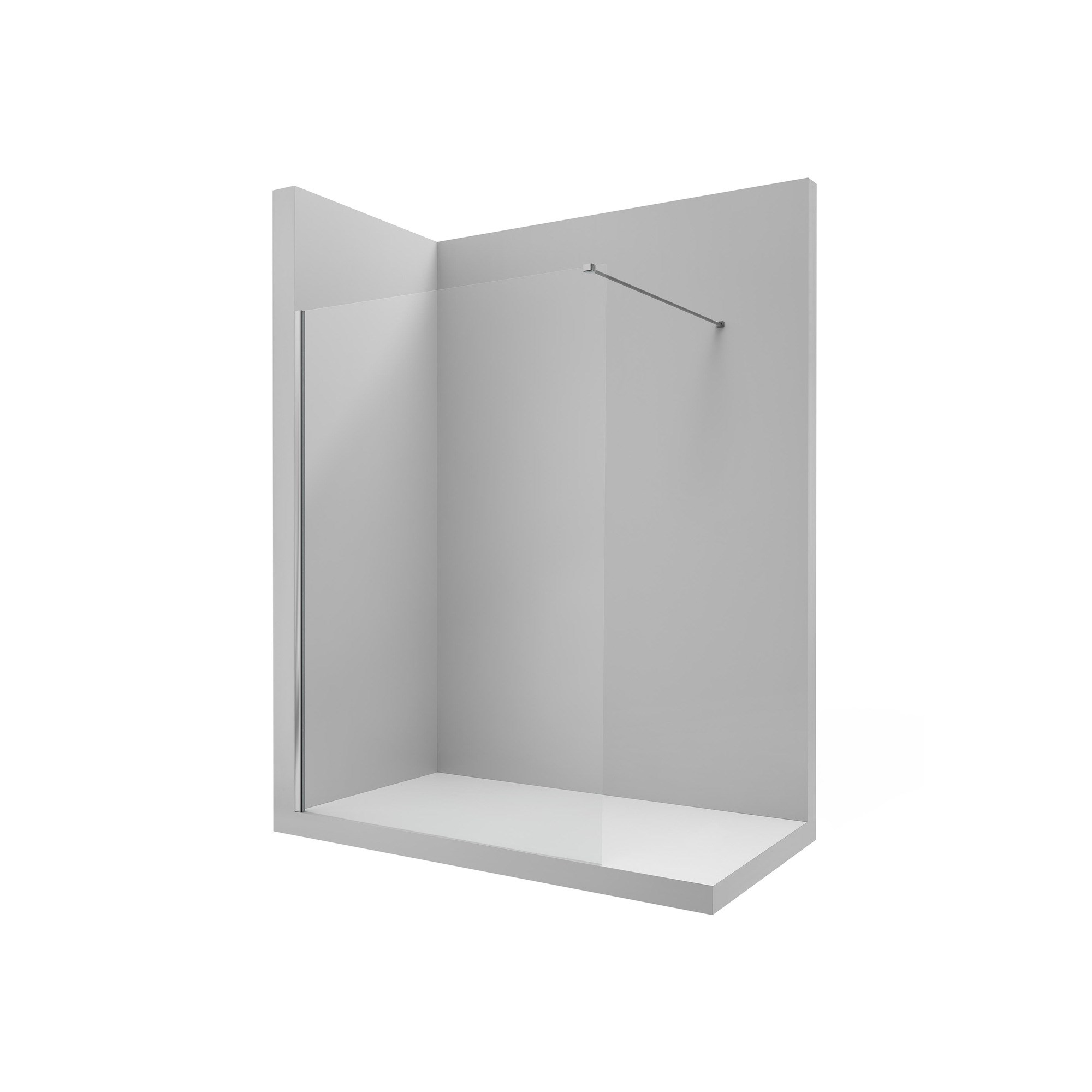 Roca Victoria DF: Walk-in Sabit Panelli Duşakabin, 1950 x 1000 mm, Şeffaf Cam ve Parlak Gümüş Profil AM18510012