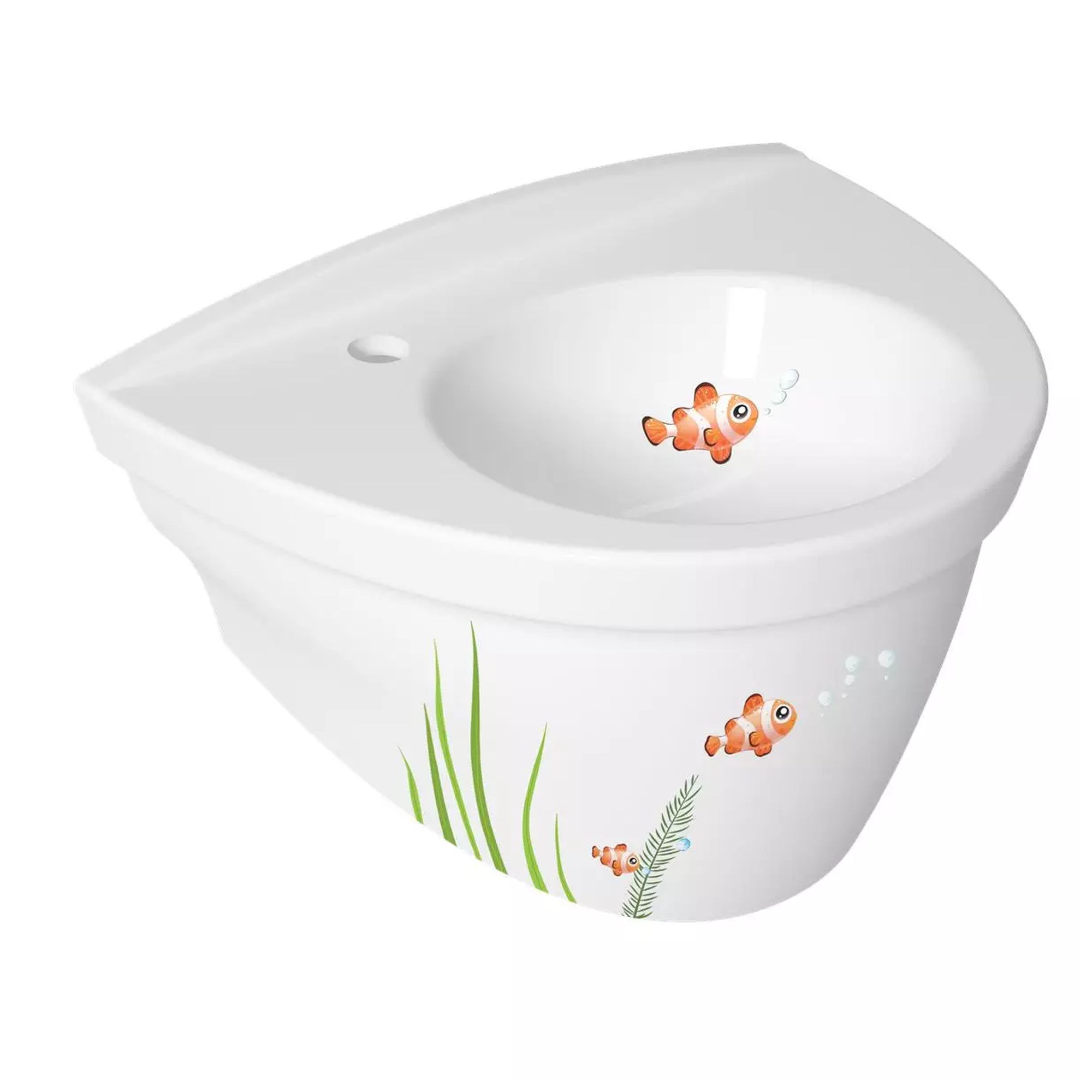 Serel Paleimon Monoblok Çocuk Lavabo Balık Desenli PL301XS110HDNZR