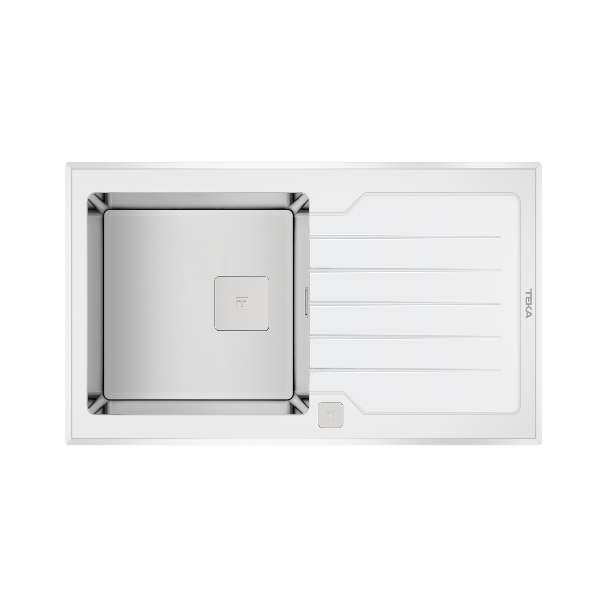 Teka Diamond RS15 1B 1D 86 (WST WHITE) Tek Hazneli Cam Eviye Beyaz Cam 115100012