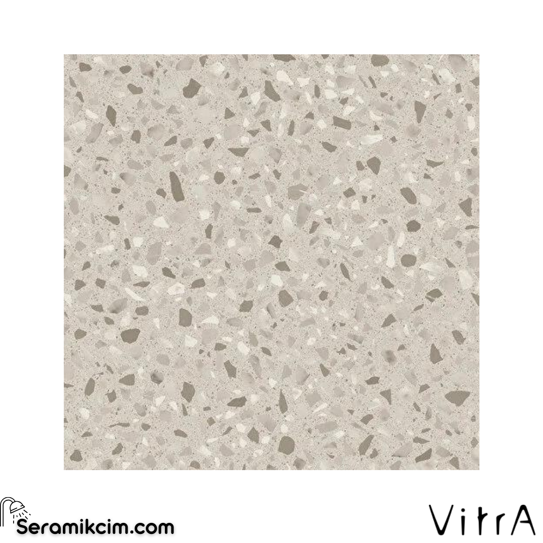 Vitra 60X60 CementMix Flake Geo Açık Grej Mat R10A 7R