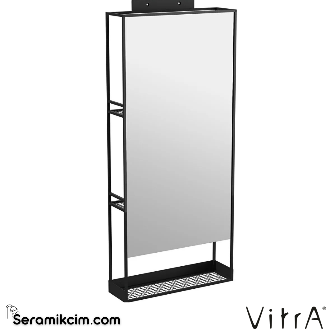 VitrA ArchiPlan Ayna 45 cm, raflı metal, siyah 66608 - 66608