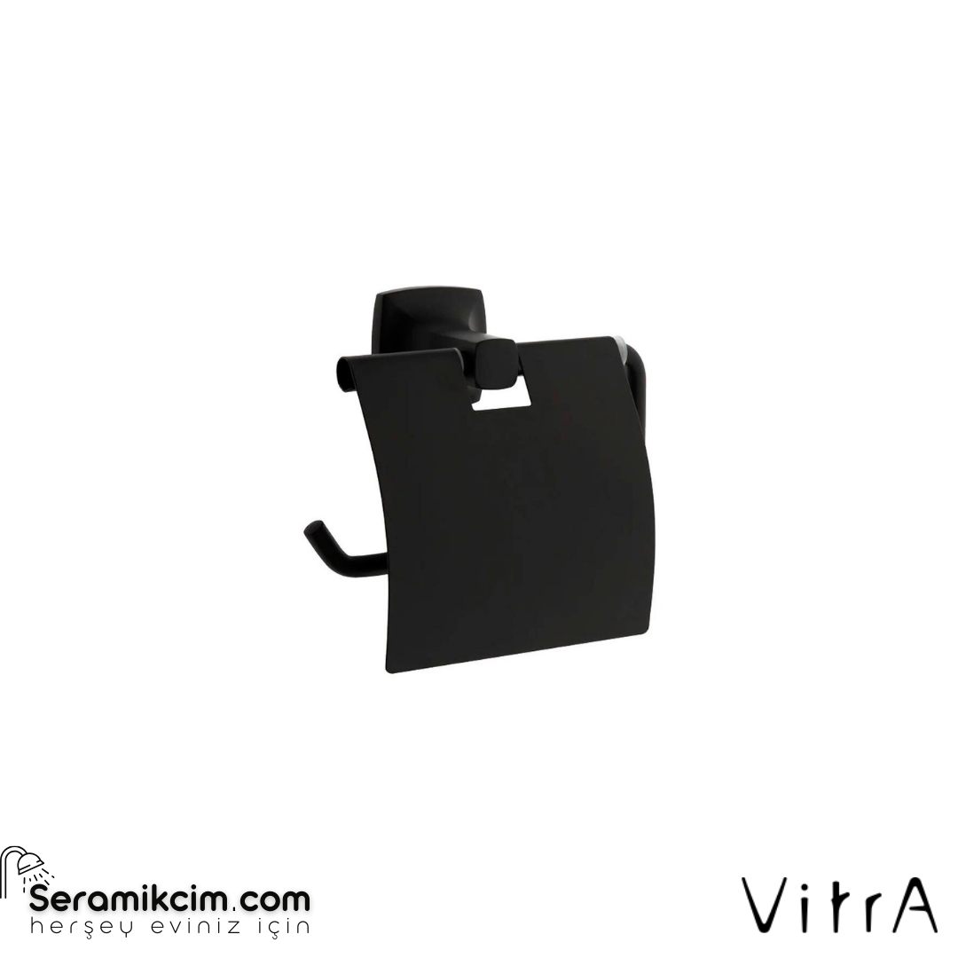 Vitra Base 400 Tuvalet Kağıtlığı, Kapaklı, Siyah