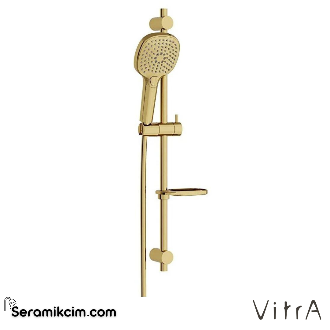 VitrA Bliss Square 3F Sürgülü El Duşu Takımları Soft Altın A4577574 - A4577574