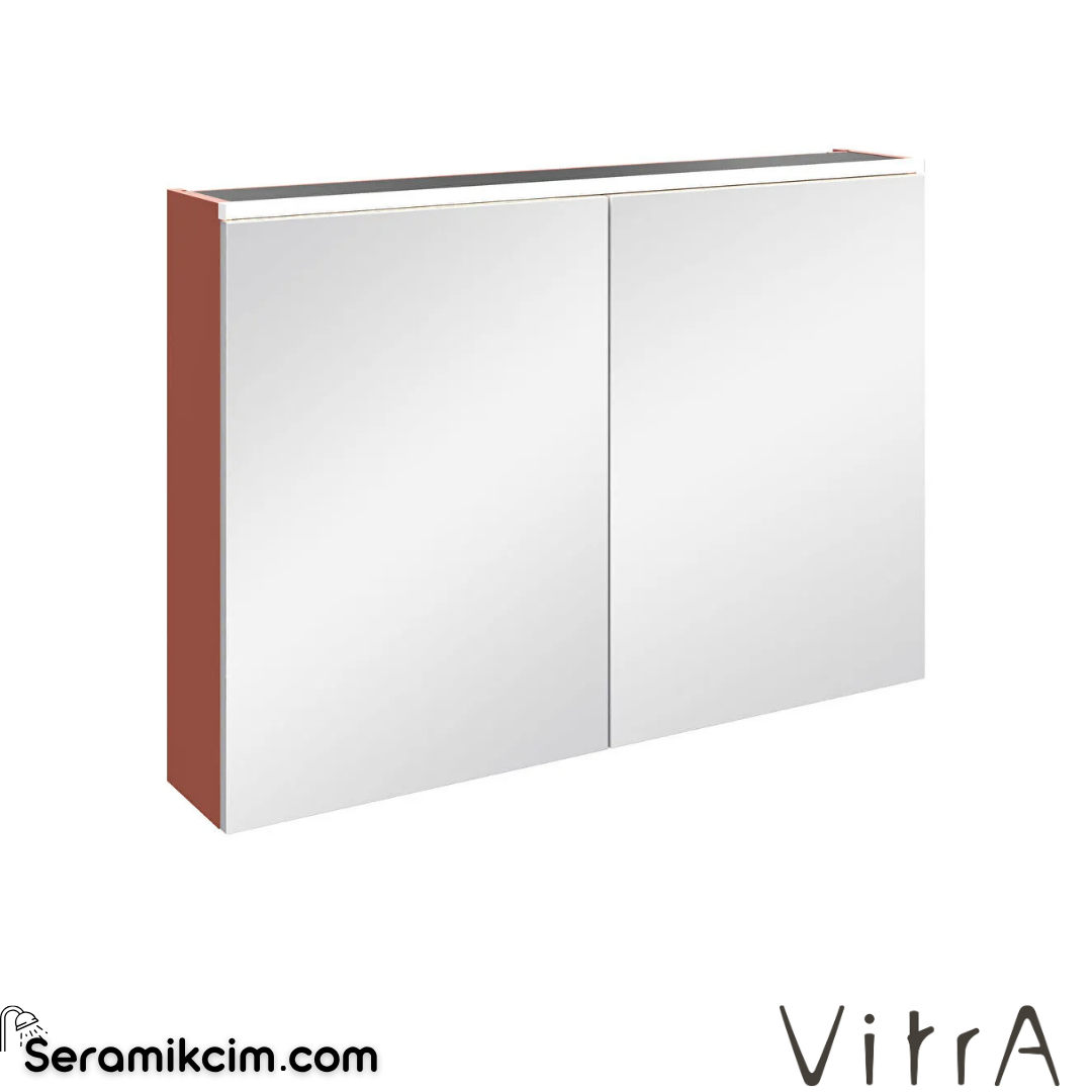 VitrA Core Dolaplı Ayna 100 cm aydınlatmalı mat kırmızı 80516