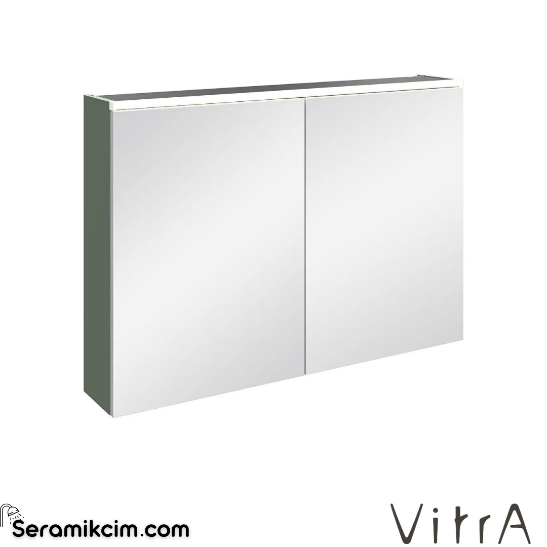 VitrA Core Dolaplı Ayna 100 cm aydınlatmalı mat yeşil 80517