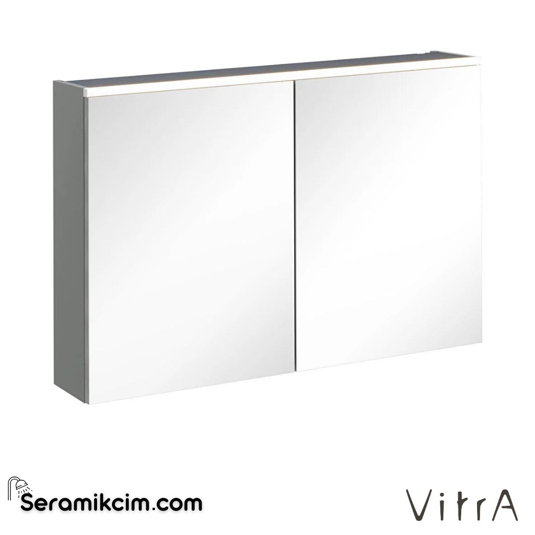 Vitra Core Dolaplı Ayna, 100cm, Mat Gri, Aydınlatmalı - 67633