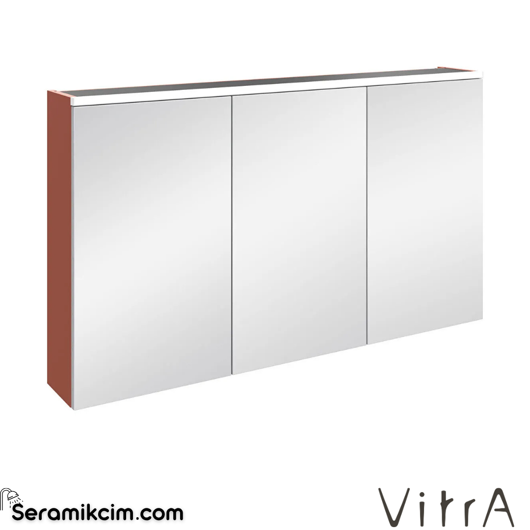 VitrA Core Dolaplı Ayna 120 cm aydınlatmalı mat kırmızı 80519