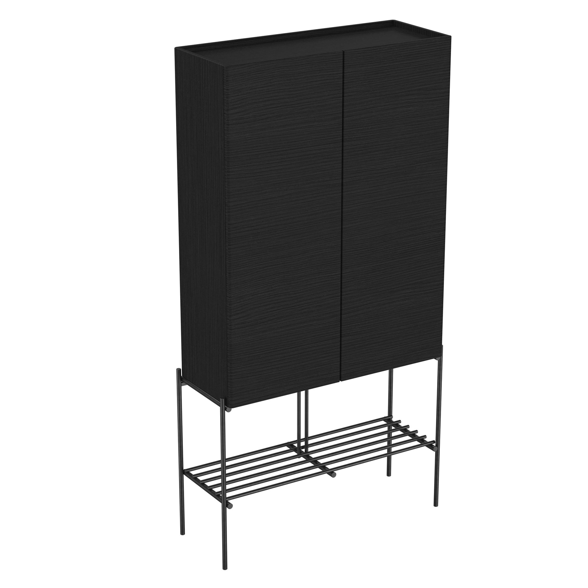 Vitra Equal Boy Dolabı 70 cm Kapaklı Metal Ayaklı Hareli Siyah Meşe 66530
