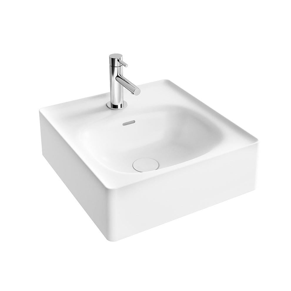 Vitra Equal Lavabo Dikdörtgen, Kompakt, 45X45 Cm Tek Armatür Delikli, Su Taşma Delikli, Clean, Beyaz - 7240B403-0001