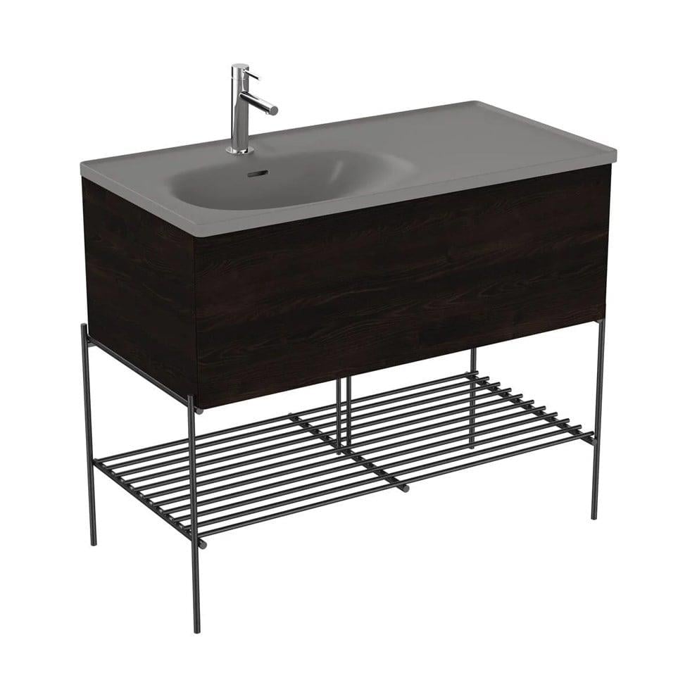 Vitra Equal Lavabo Dolabı, 100 Cm, Asimetrik Gri Lavabolu, Çekmeceli,  Karaağaç - 66525