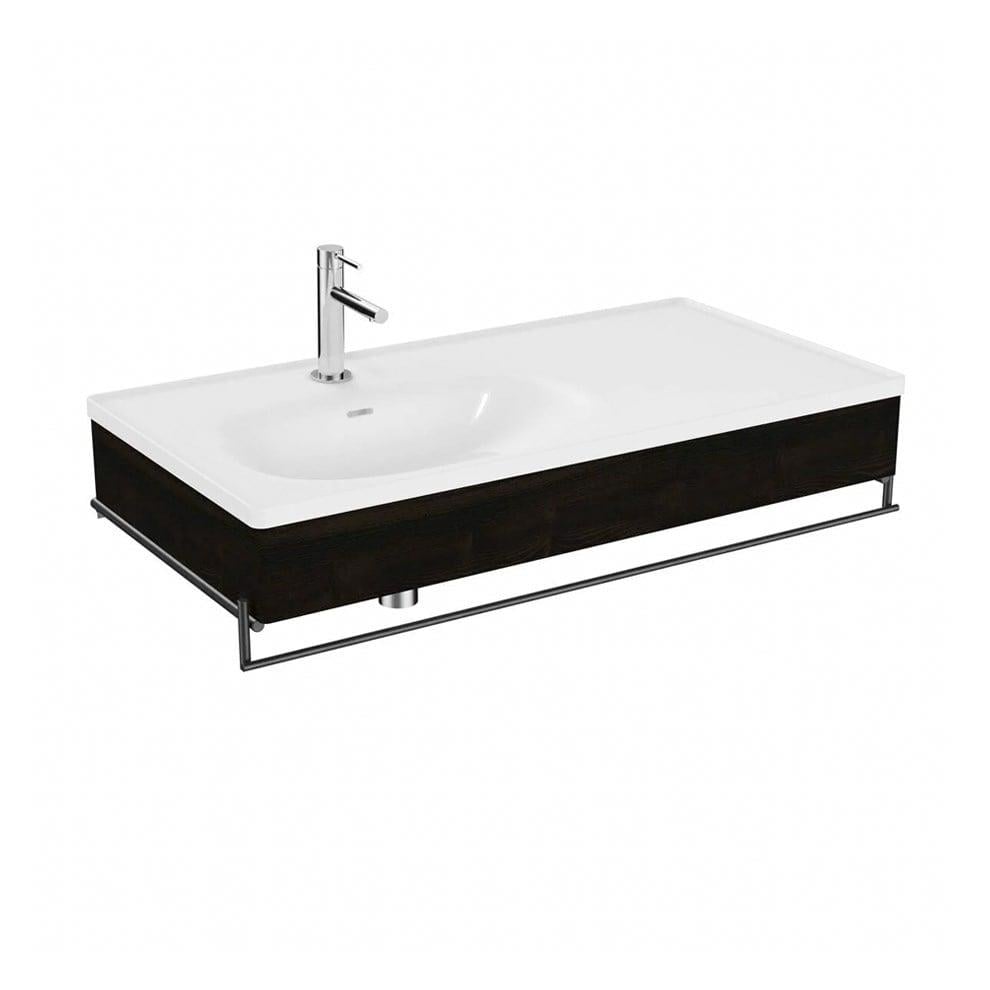 Vitra Equal Lavabo Ünitesi, 100 Cm, Asimetrik Lavabolu, Havluluklu, Karaağaç - 64089