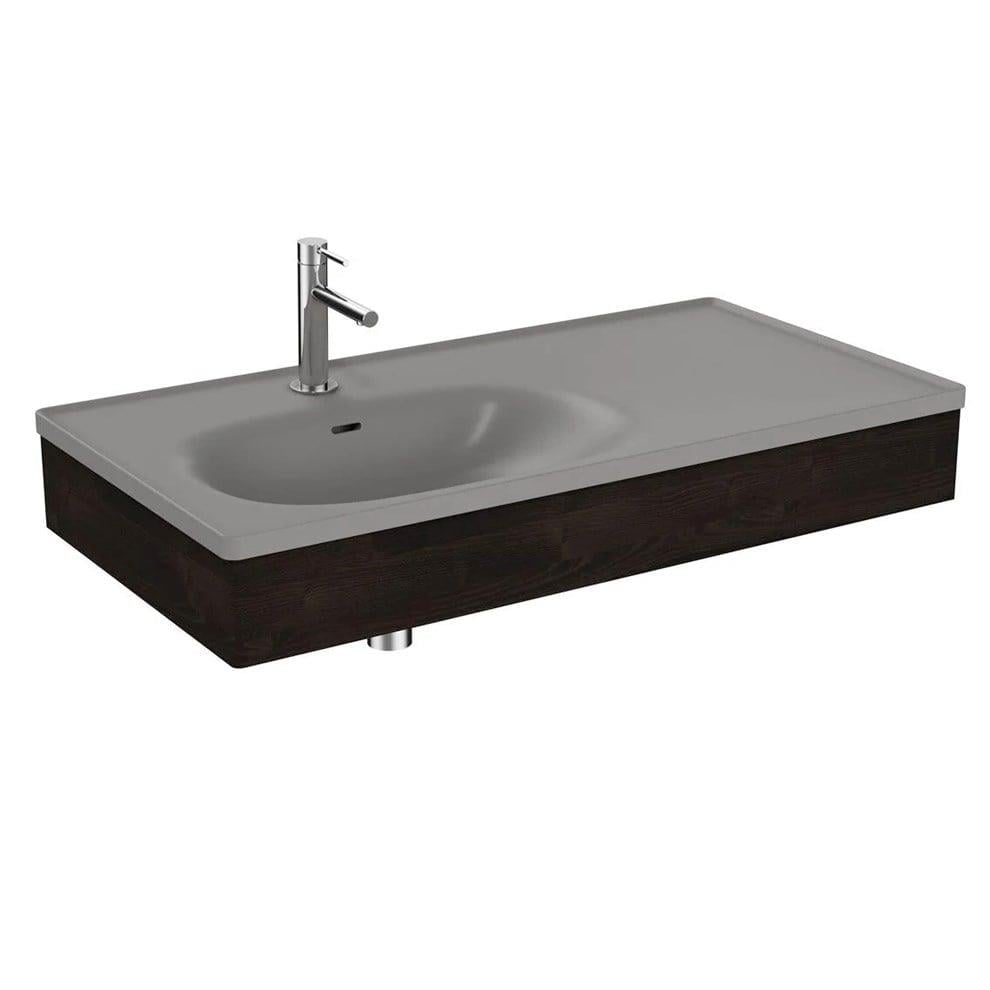 Vitra Equal Lavabo Ünitesi, 100 Cm, Asimetrik Gri Lavabolu,Karaağaç - 66057