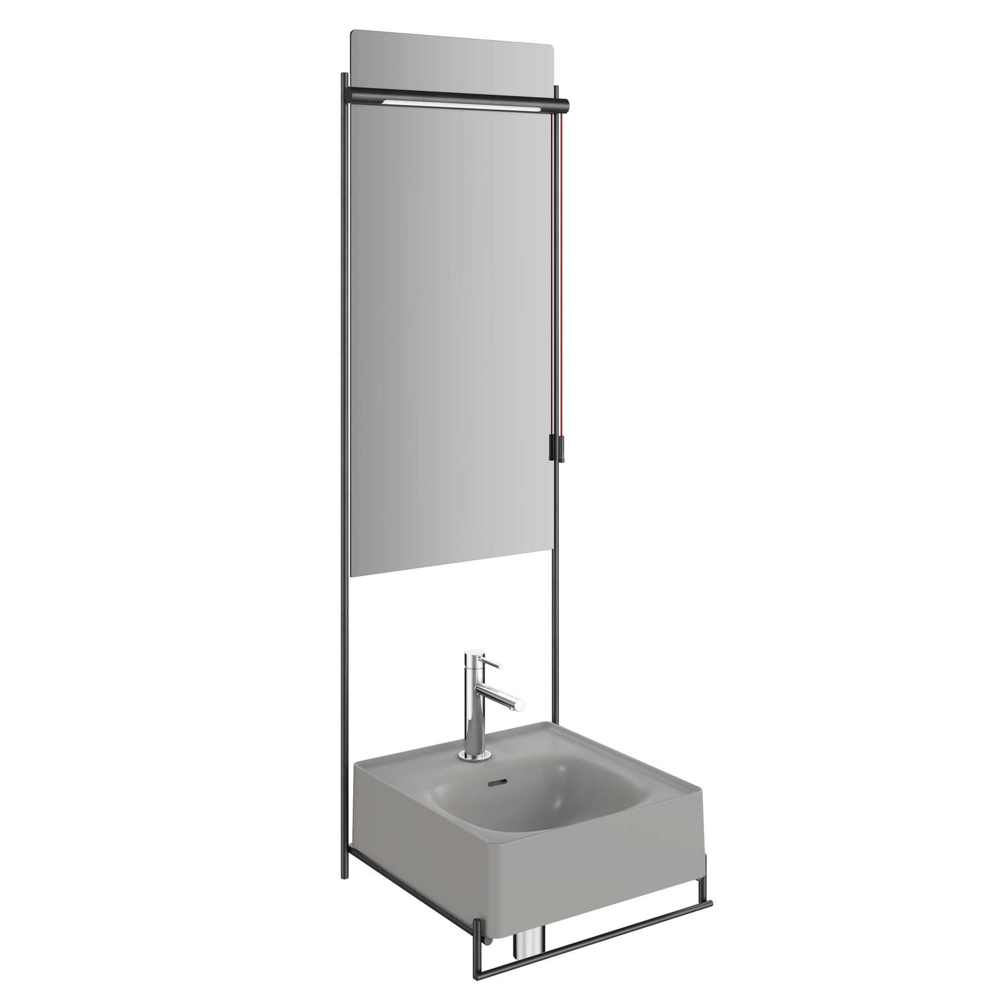 Vitra Equal Lavabo Ünitesi 40 cm Gri Lavabolu Havluluklu 66051