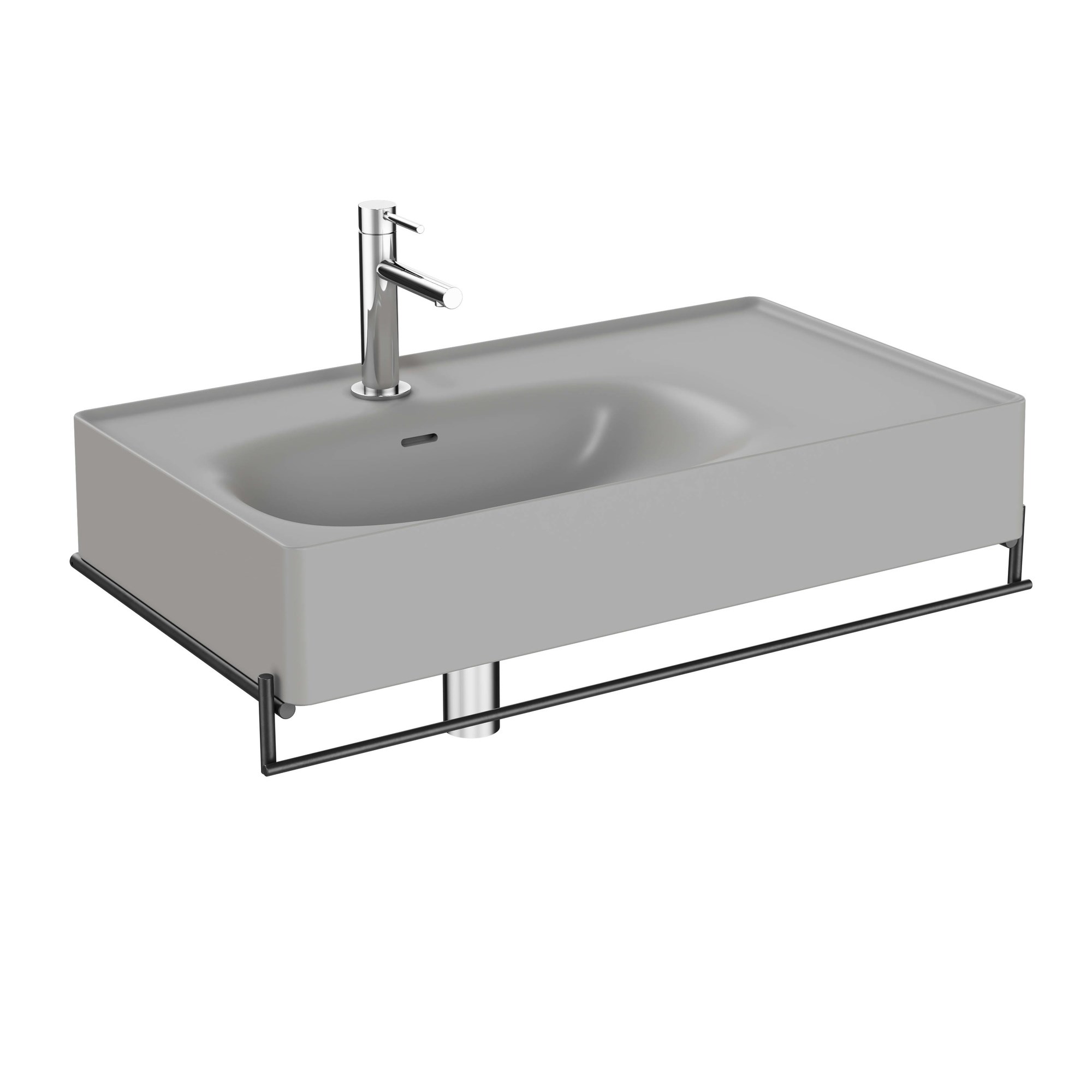 Vitra Equal Lavabo Ünitesi 80 cm Gri Lavabolu Havluluklu 66054