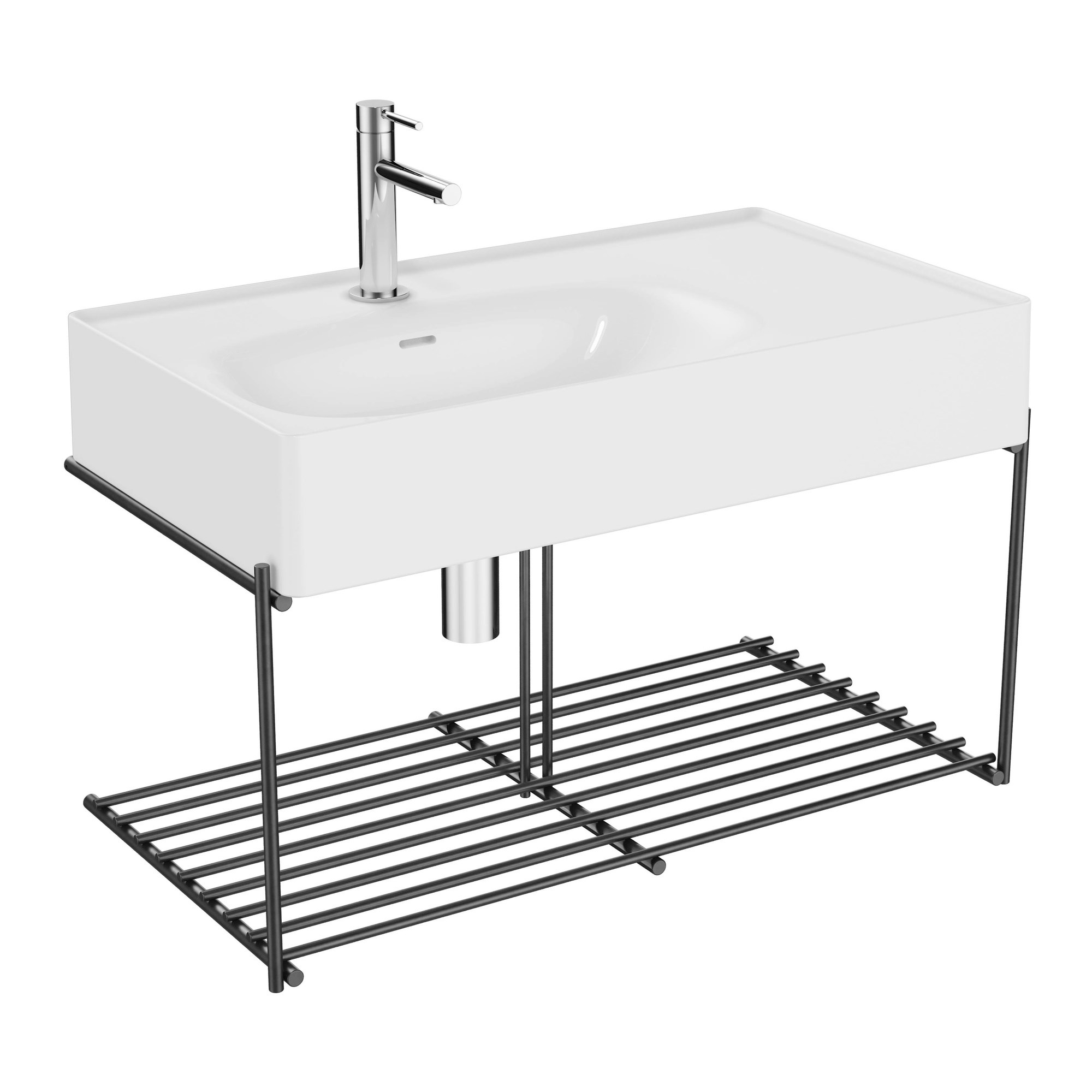 Vitra Equal Lavabo Ünitesi 80 cm Raflı Beyaz Lavabolu 64084