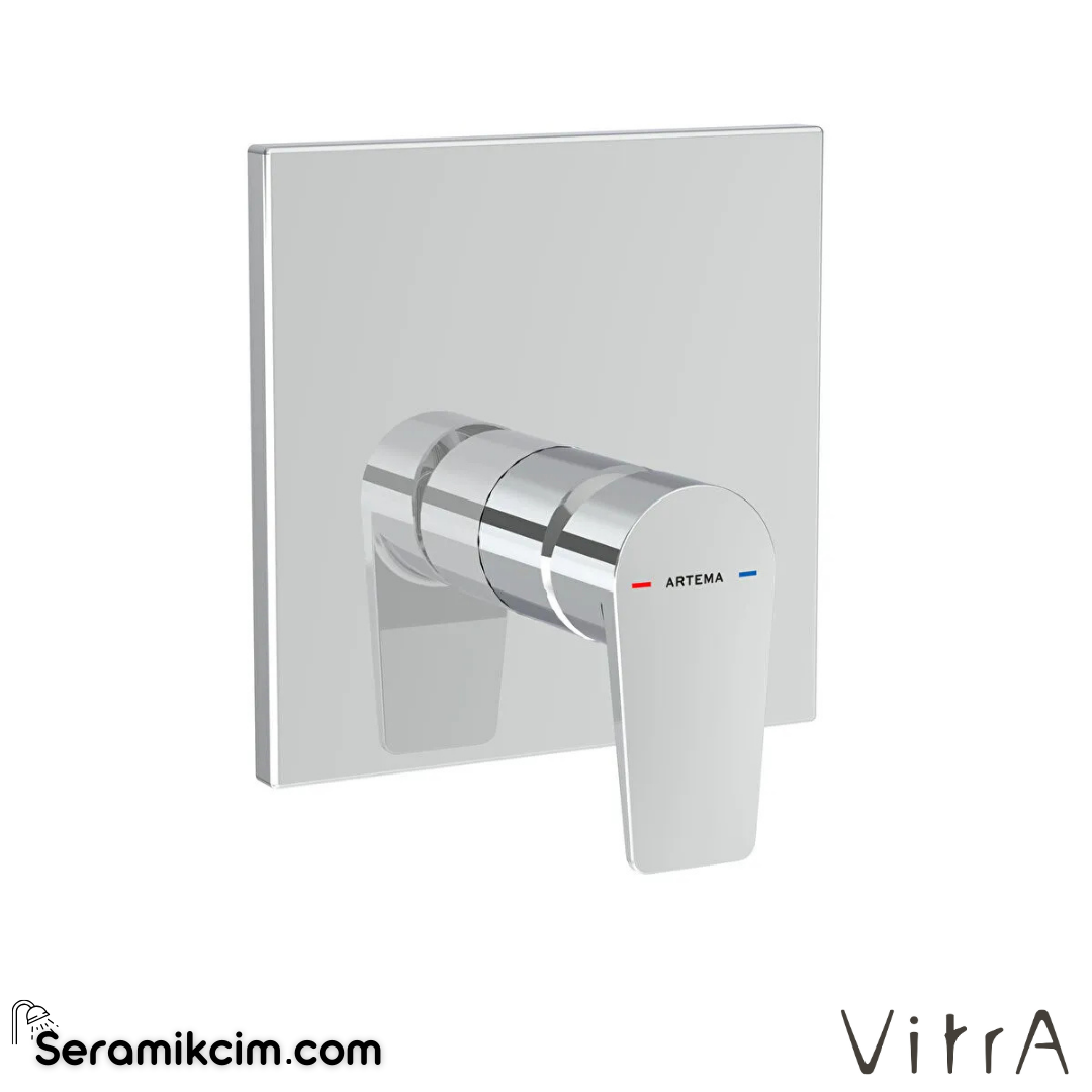 VitrA Flow Square Ankastre Mekanik Duş Bataryası (V-Box, sıva üstü grubu) Krom A43328 - A43328