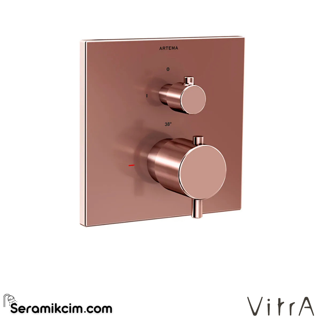 VitrA Flow Square Ankastre Termostatik Duş Bataryası (V-Box, sıva üstü grubu) A4335829 - A4335829