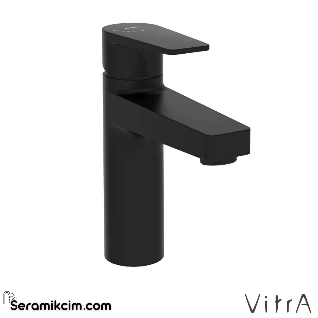 VitrA Flow Square BluEco Yüksek Lavabo Bataryası Mat Siyah A4293836ENR - A4293836ENR