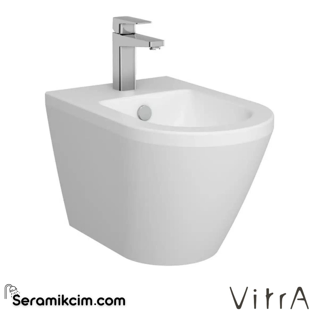 VitrA Integra Asma Bide Gizli Montajlı, 54 cm Tek Armatür Delikli, Yanlardan Deliksiz, Mat Beyaz - 7042B001-0288