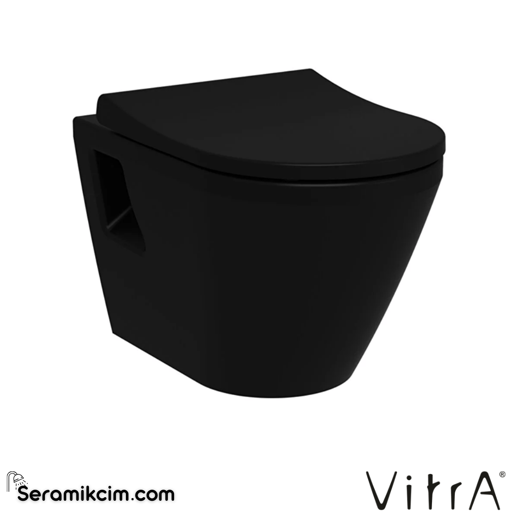 VitrA Integra Asma Klozet Rim-ex, 54 cm Taharet Borulu, Mat Siyah - 7062B083-0850
