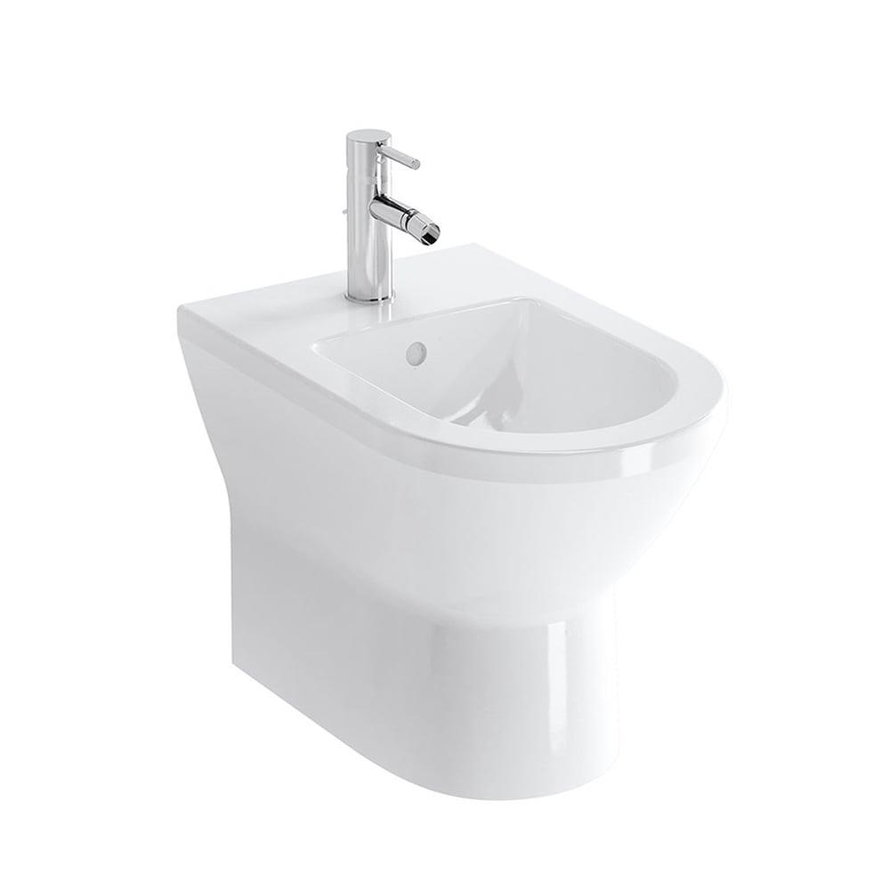VitrA Integra Yerden Bide Duvara Tam Dayalı, 54 cm Tek Armatür Delikli, Su Taşma Delikli, Yanlardan Deliksiz, Beyaz - 7039L003-0288