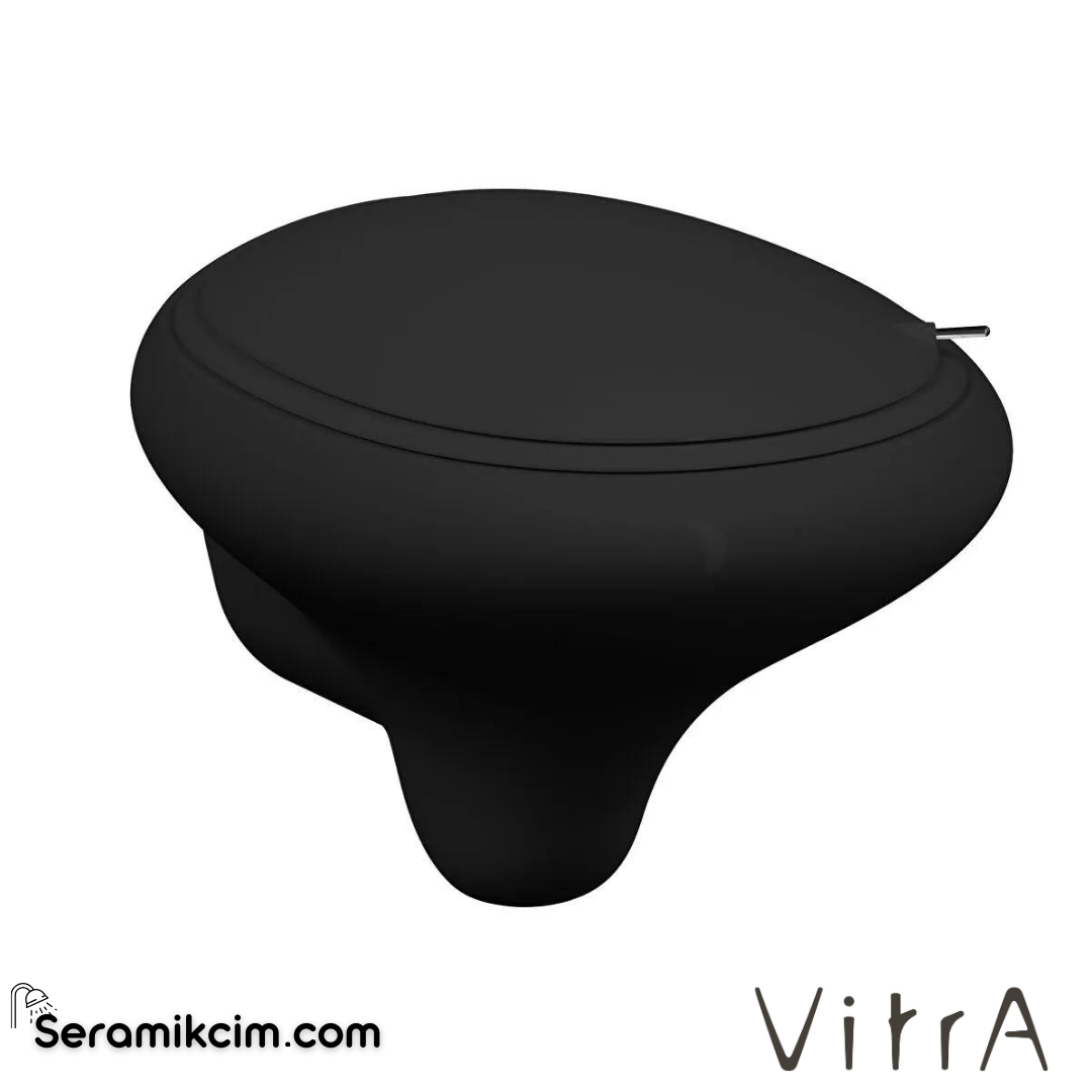 VitrA İstanbul Asma Klozet Rim-ex, Gizli Montajlı, 53 cm Taharet Borulu, Taharet Borusu Girişi Sıva Altı Uygulamalı, Clean, Siyah - 4518B470-0090