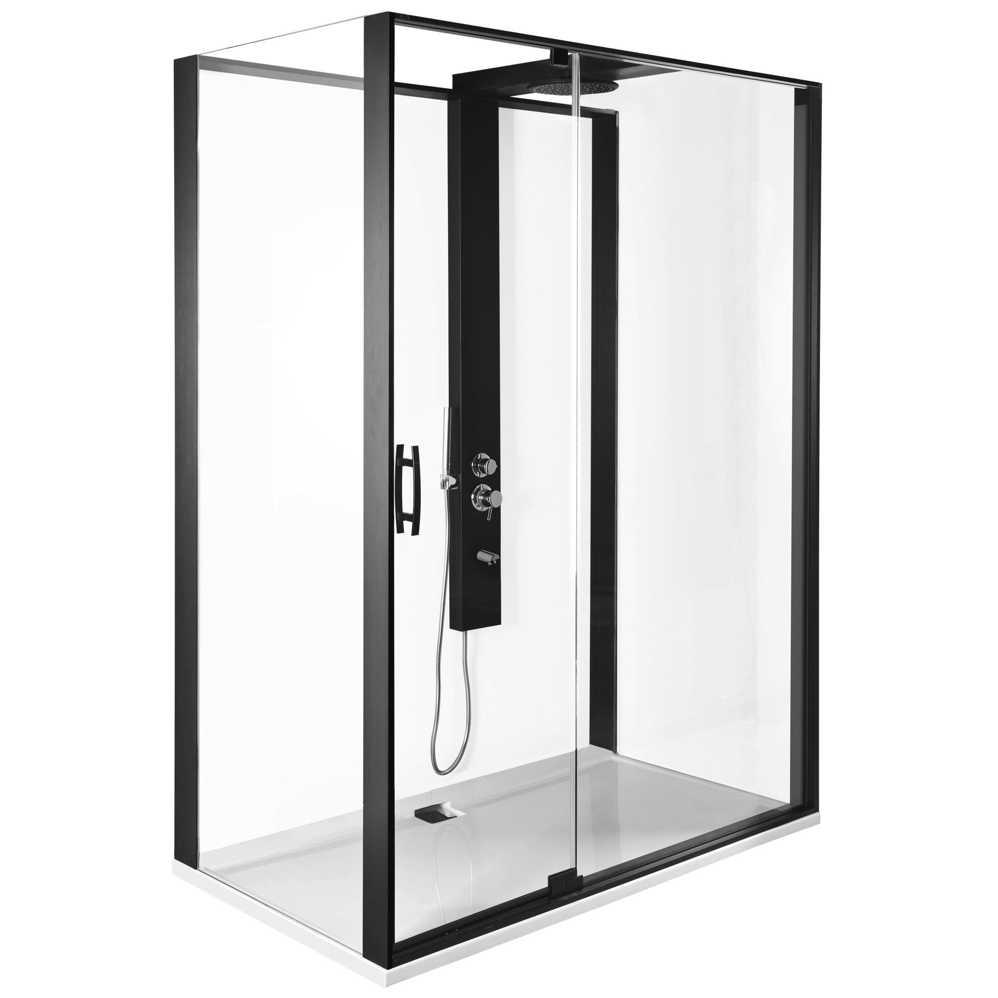 Vitra Kdü-Zest Sliding 120X90-(U Duvar)-Sol-Mat Siyah 59880024000