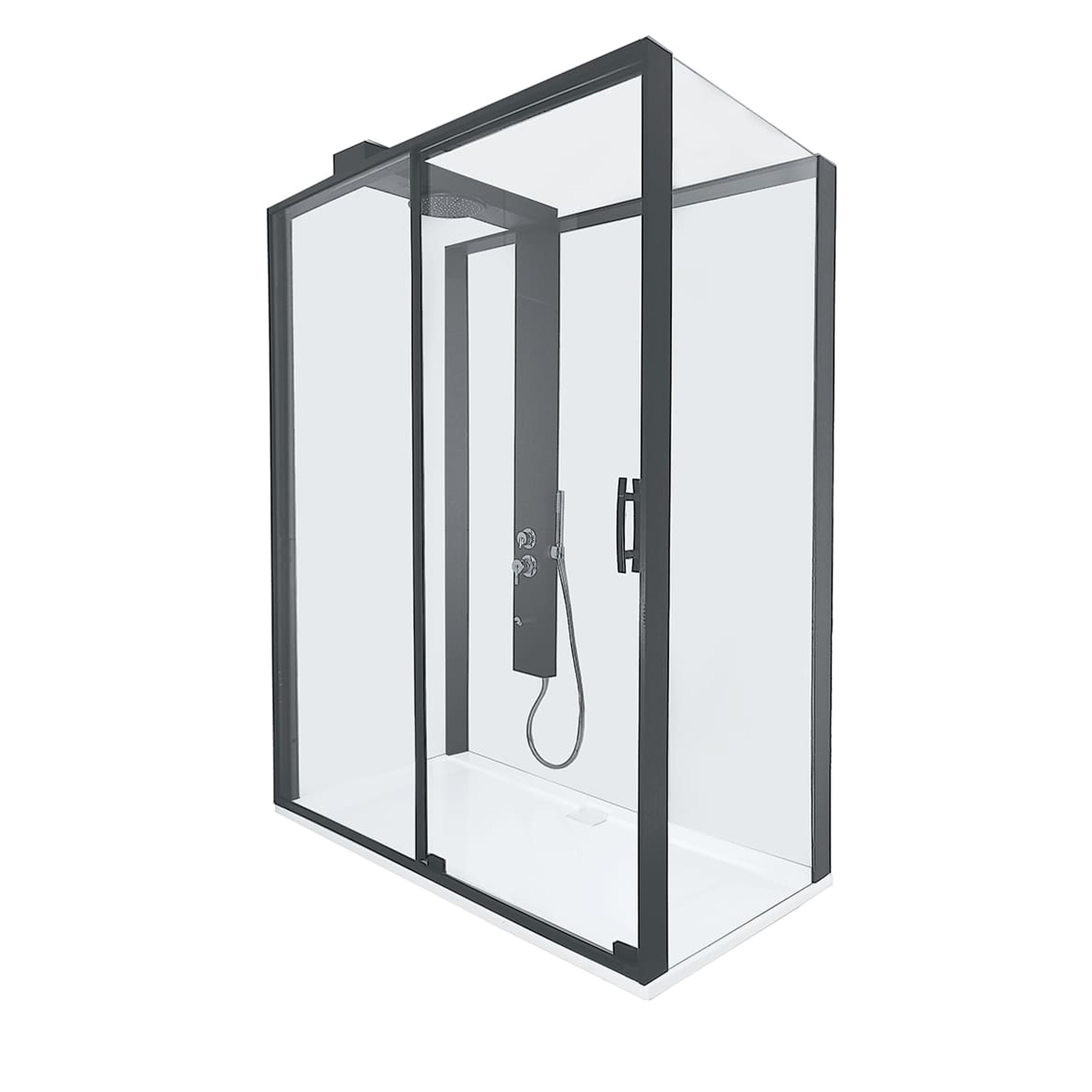 Vitra Kdü-Zest Sliding 160X90-(U Duvar)-Sağ-Mat Siyah 59890025000