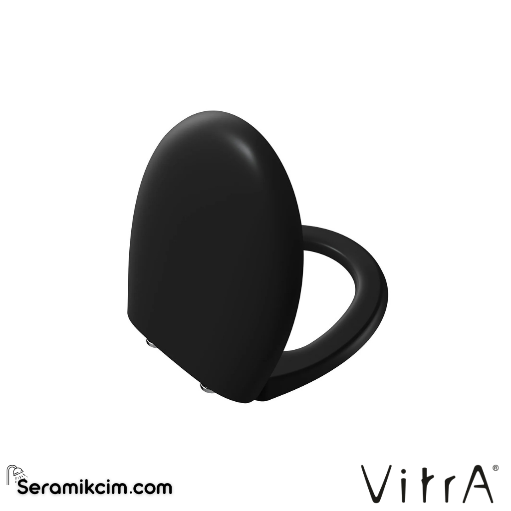 VitrA Memoria Klozet Kapağı Duroplast, Üstten Sıkmalı Yavaş Kapanır, Kolay Sök-Tak, Metal Menteşeli, Mat Siyah 106-483R009 - 106-483R009