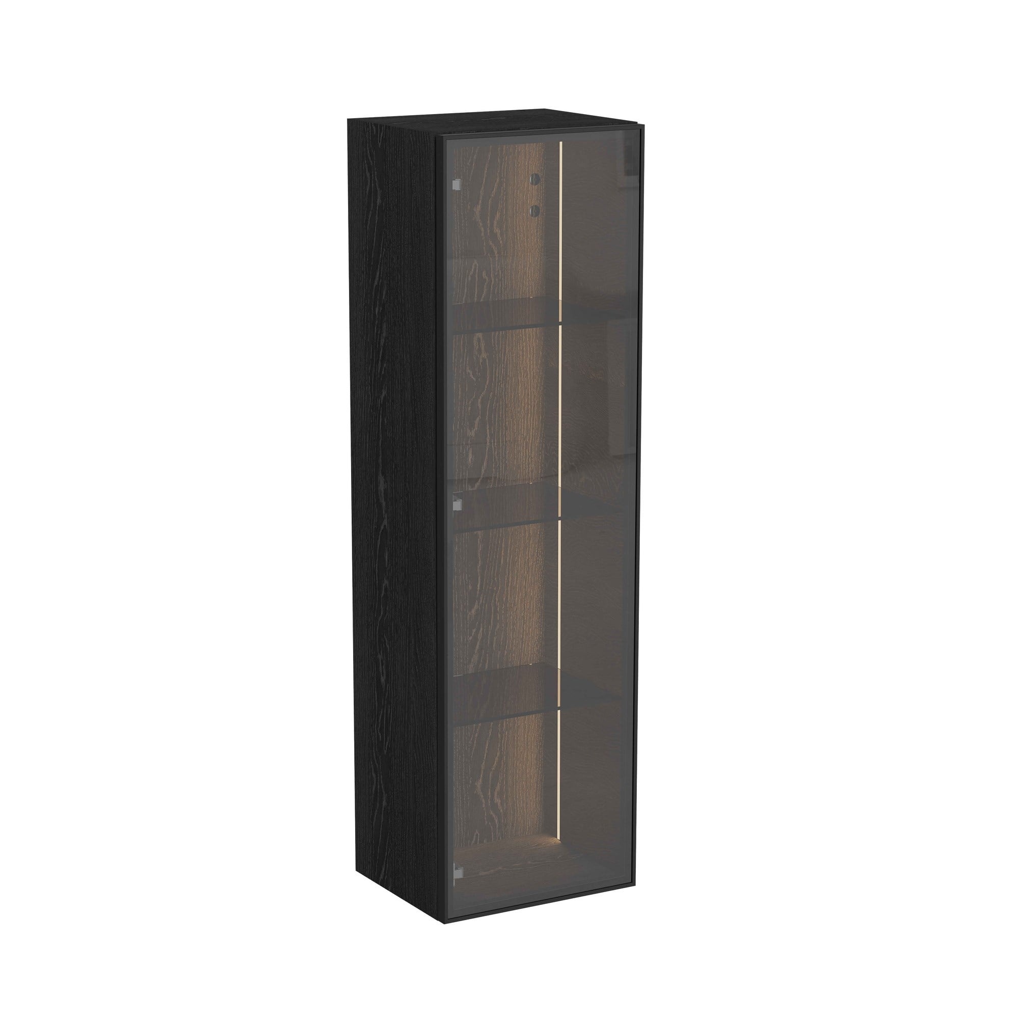 Vitra Metropole Edge Boy Dolabı 35 cm Cam Kapaklı Kısa Siyah Meşe Sol 67199