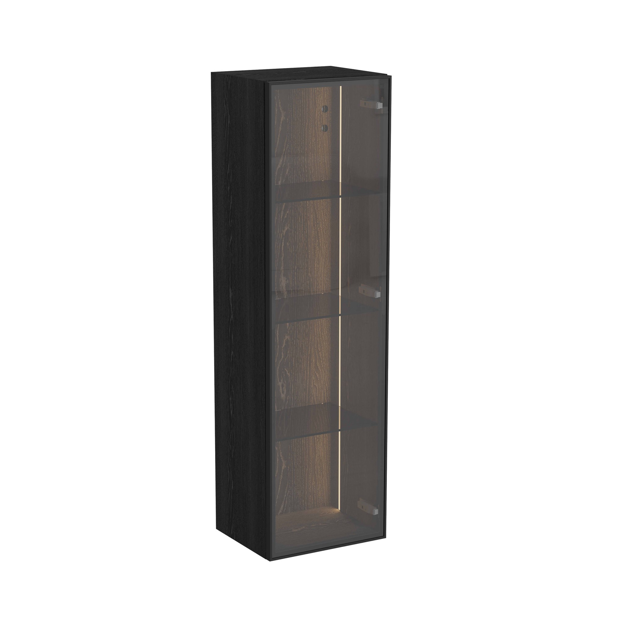 Vitra Metropole Edge Boy Dolabı 35 cm Cam Kapaklı Kısa  Siyah Meşe Sağ 67259