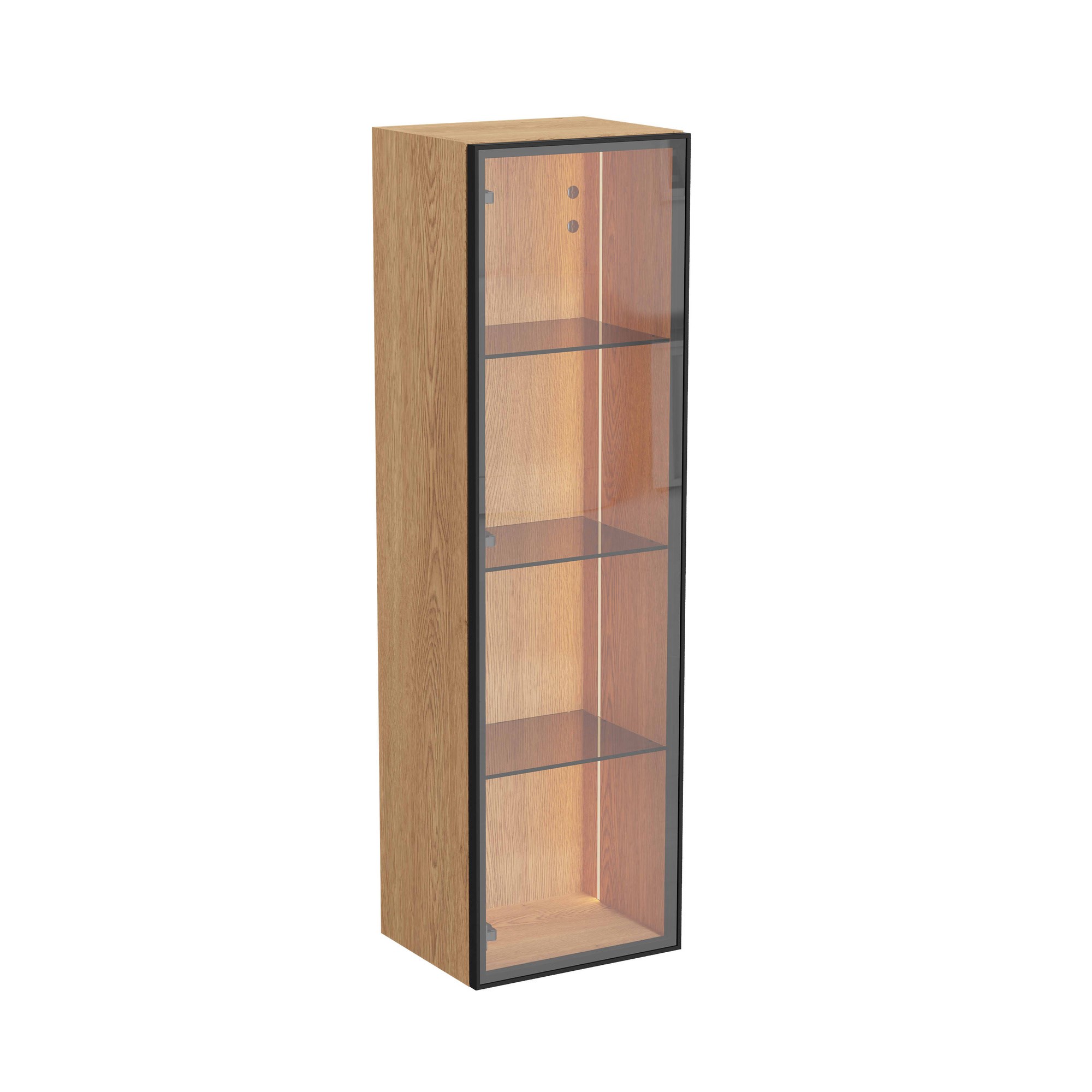 Vitra Metropole Edge Boy Dolabı 35 cm Cam Kapaklı Kısa Açık Meşe Sol 67142