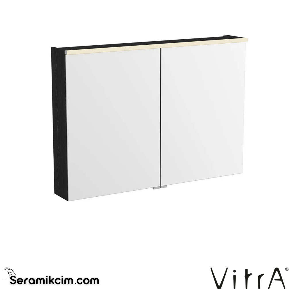 VitrA Metropole Edge Dolaplı Ayna 100 cm, aydınlatmalı sensörlü, siyah meşe 67204 - 67204