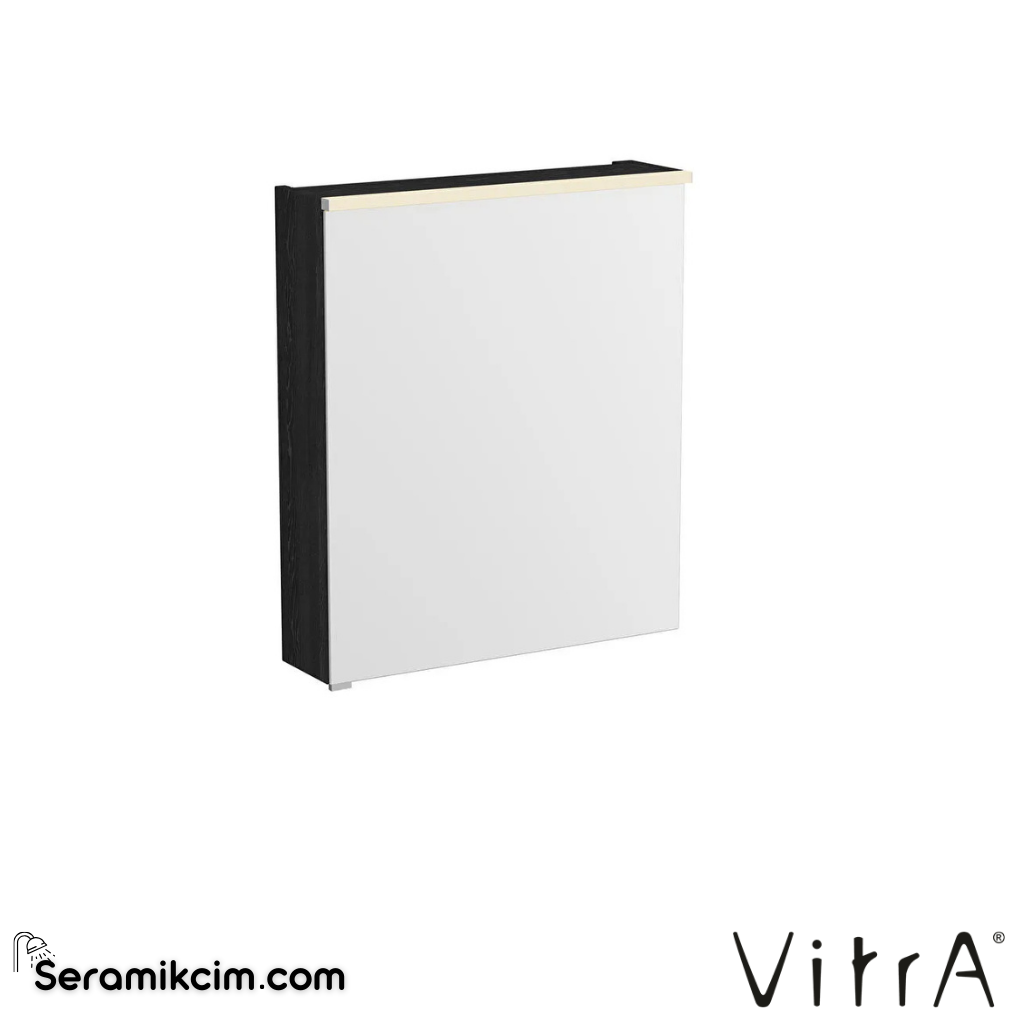 VitrA Metropole Edge Dolaplı Ayna 60 cm, aydınlatmalı sensörlü, siyah meşe, sağ 67443 - 67443