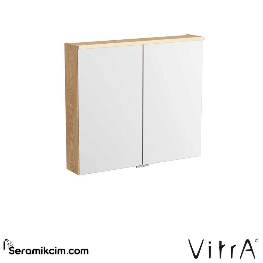 VitrA Metropole Edge Dolaplı Ayna 80 cm, aydınlatmalı sensörlü, açık meşe 67146 - 67146
